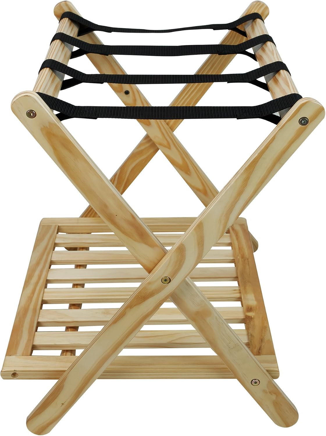 Estantería para equipaje madera maciza natural