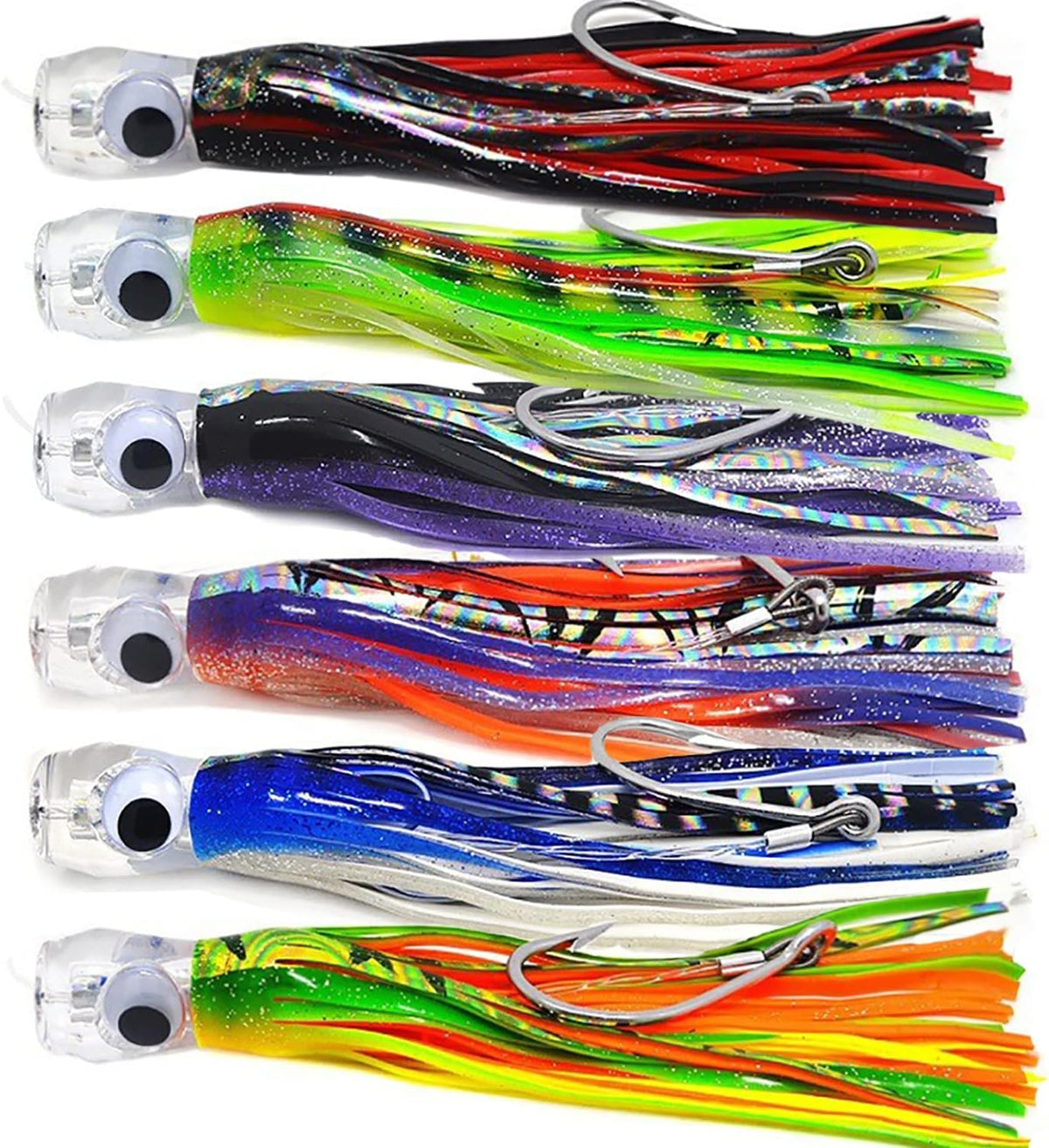 Set 6 Señuelos Pesca 9-7-6.5pulg Marlin Atún Tiburón