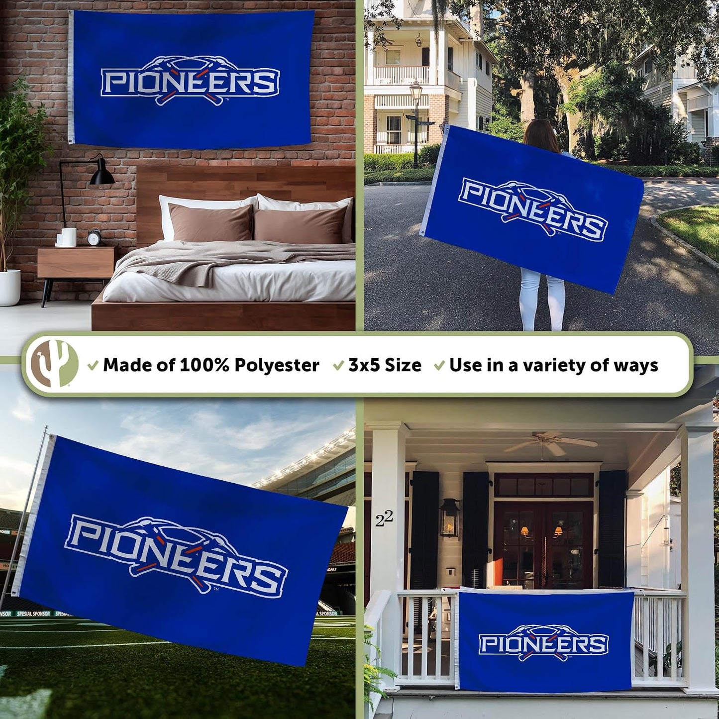 Bandera UWP 3x5pulg tela poliéster para interiores y exteriores