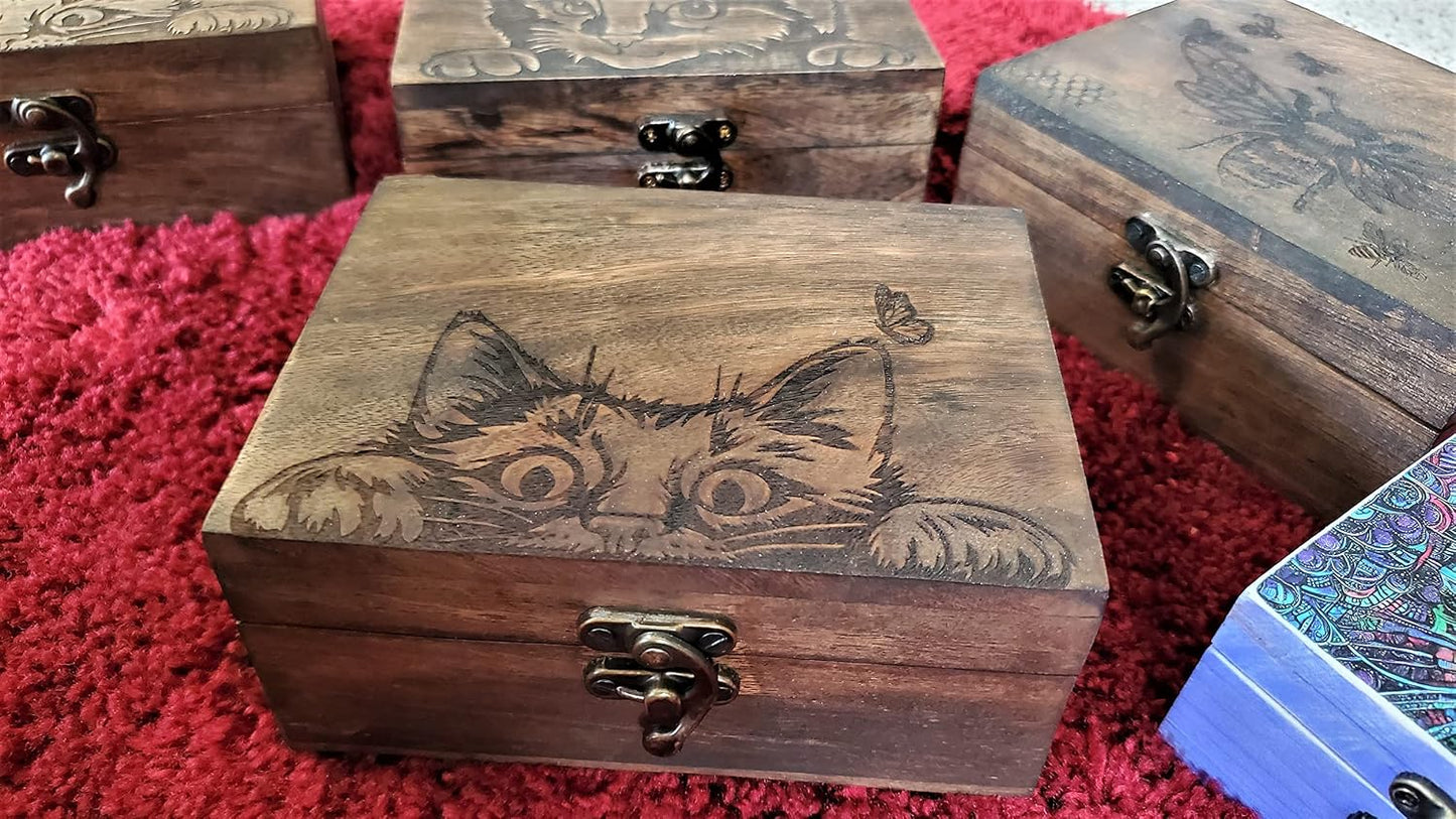 Caja joyería gatito para aretes y collares mujer niña