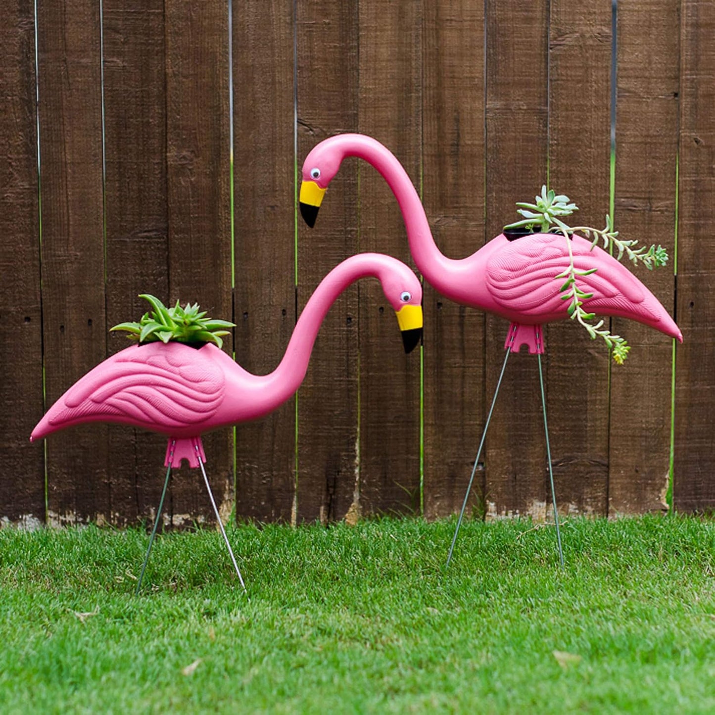 Estatua jardín flamenco rosa 25pulg set 12