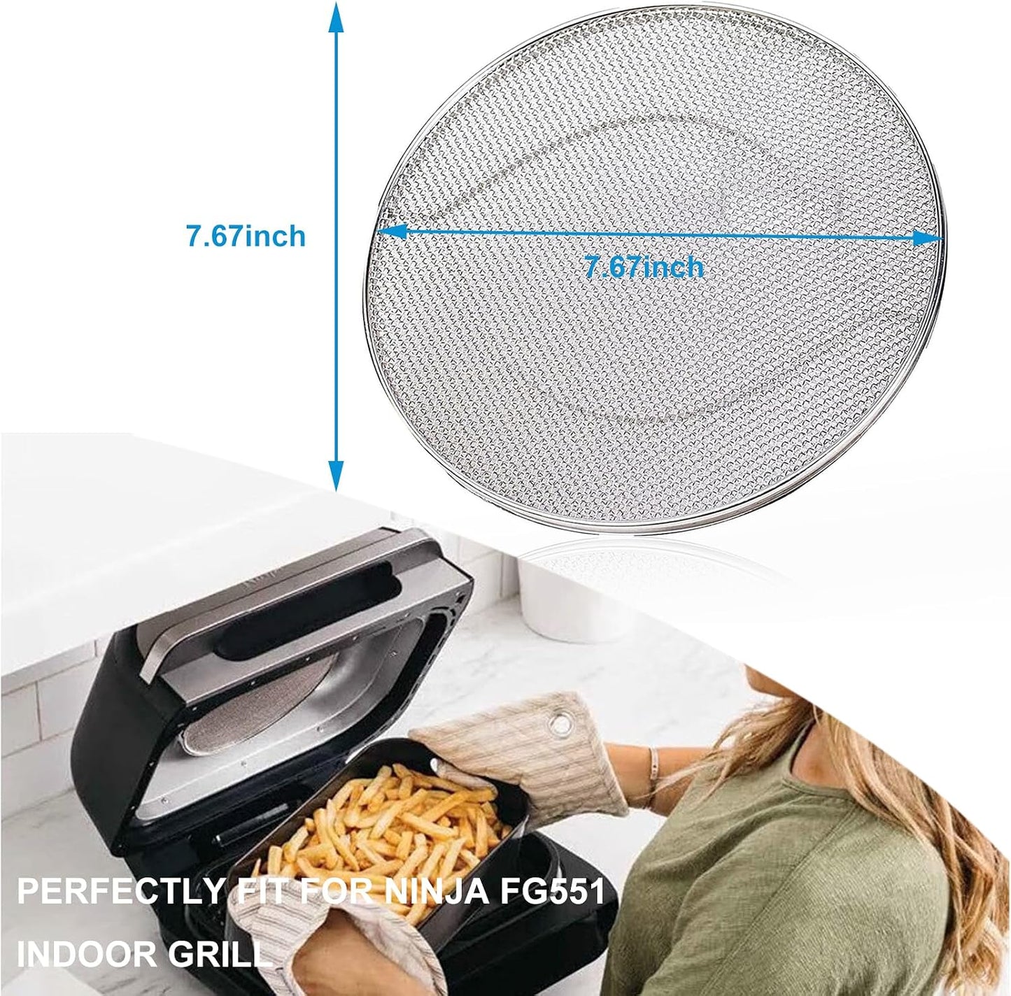 2 Protectores salpicaduras acero inox freidora Ninja