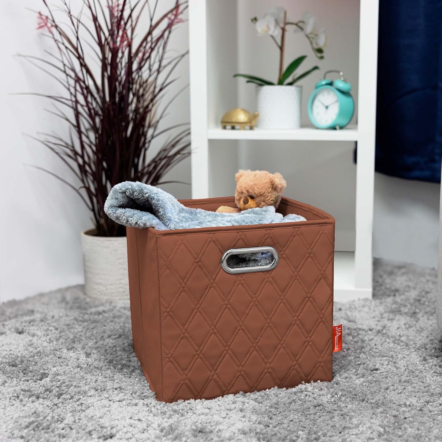 Cestas plegables marrones con asas 13"