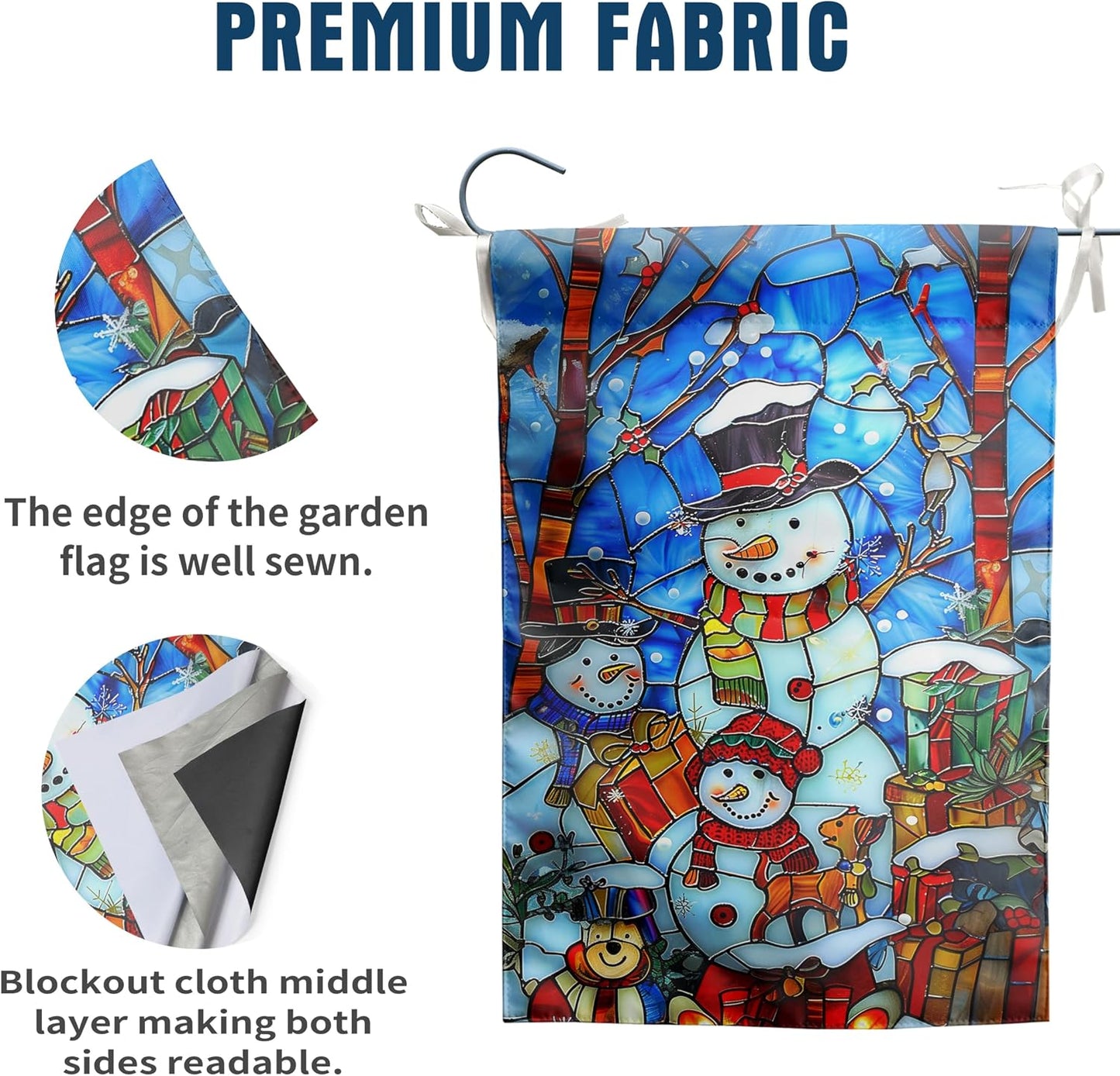 Bandera de jardín doble cara 28x40 Feliz Navidad