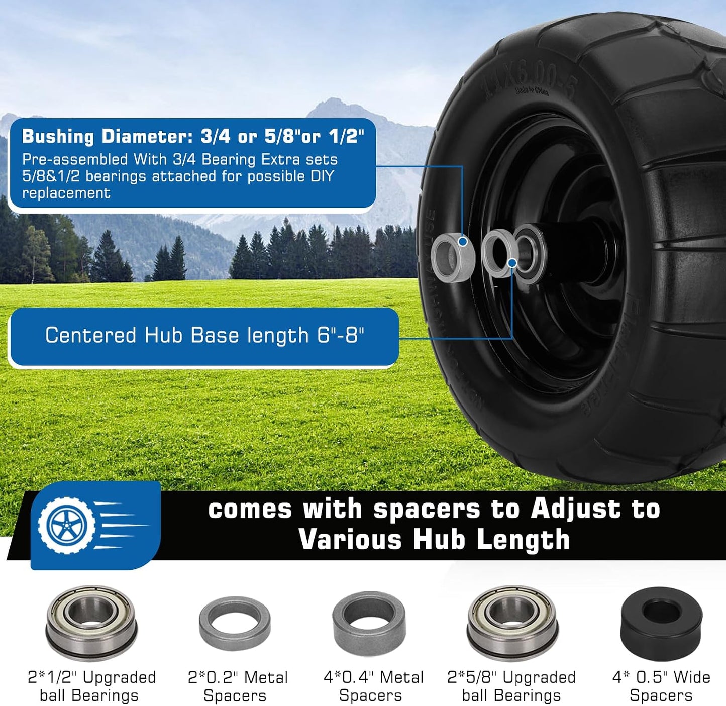 Neumáticos cortacésped 11x6-5 sin planos pack 2