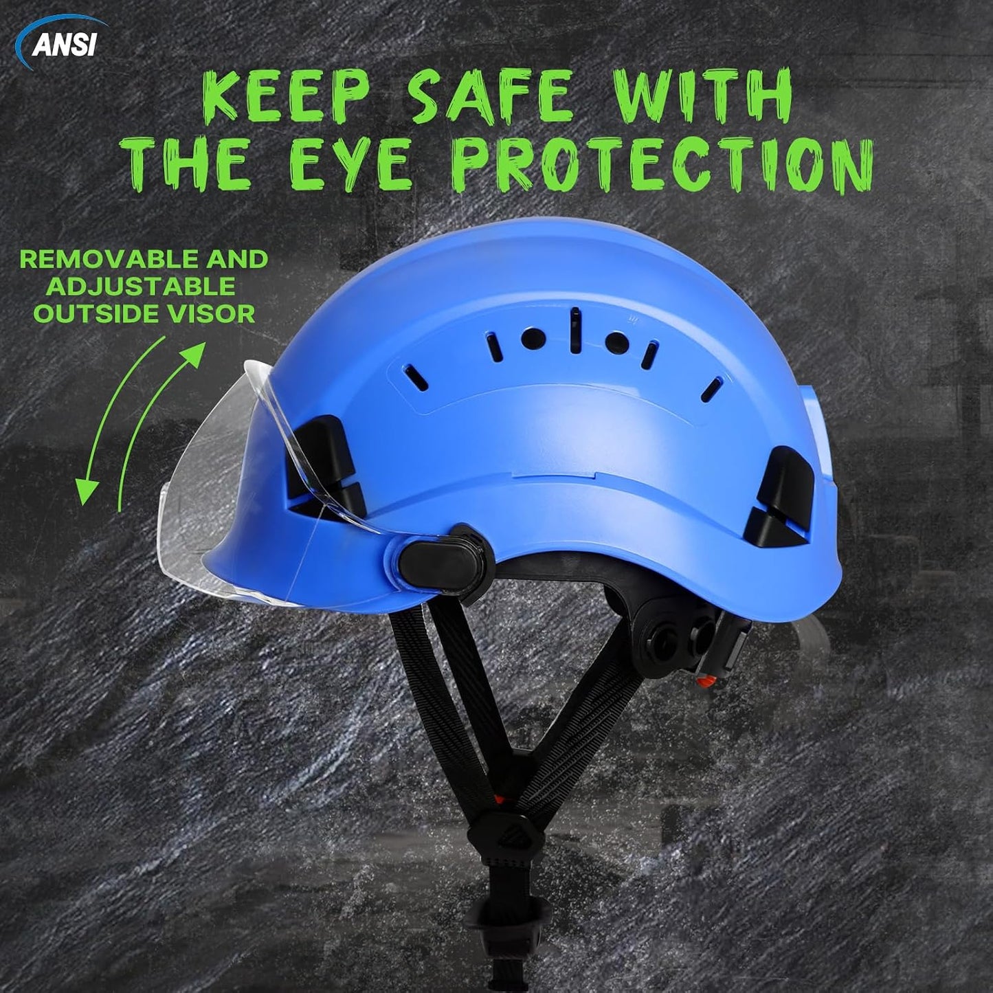 Casco seguridad ajustable ABS 6 puntos trabajo al aire libre