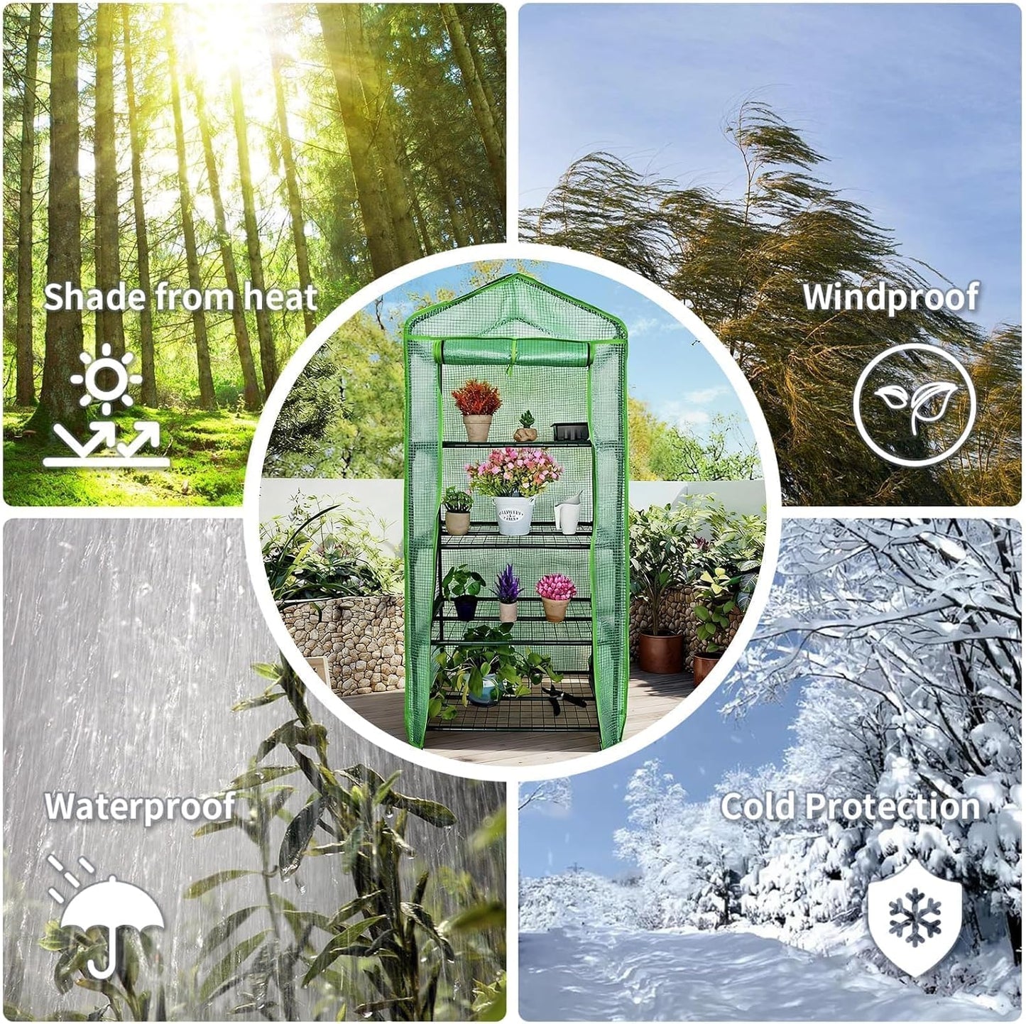 Invernadero portátil plástico 4 niveles para plantas pequeñas