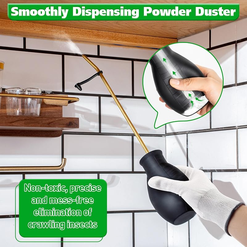 Dispensador polvo diatomeas 8oz tubo metal rociador jardinería