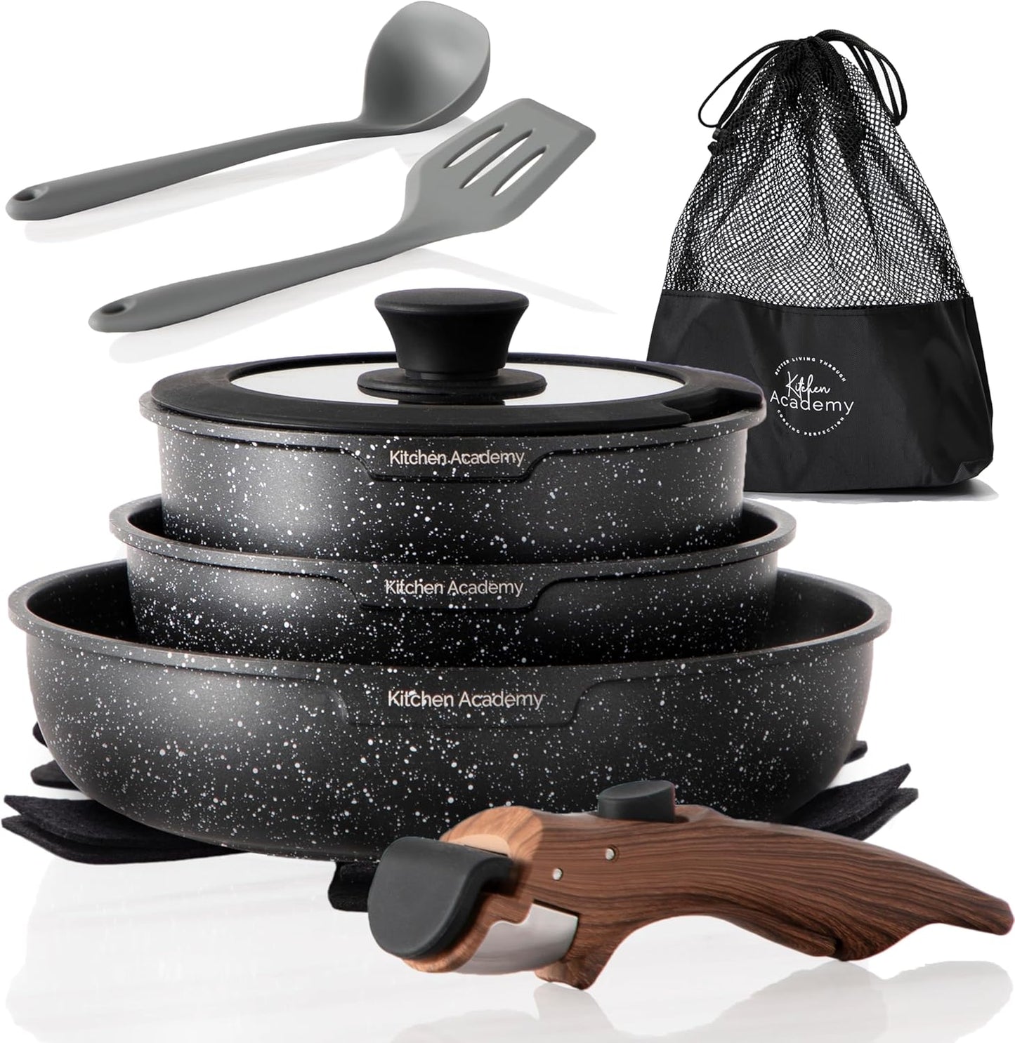 Set 2 Utensilios Antiadherente con Mango Cocina