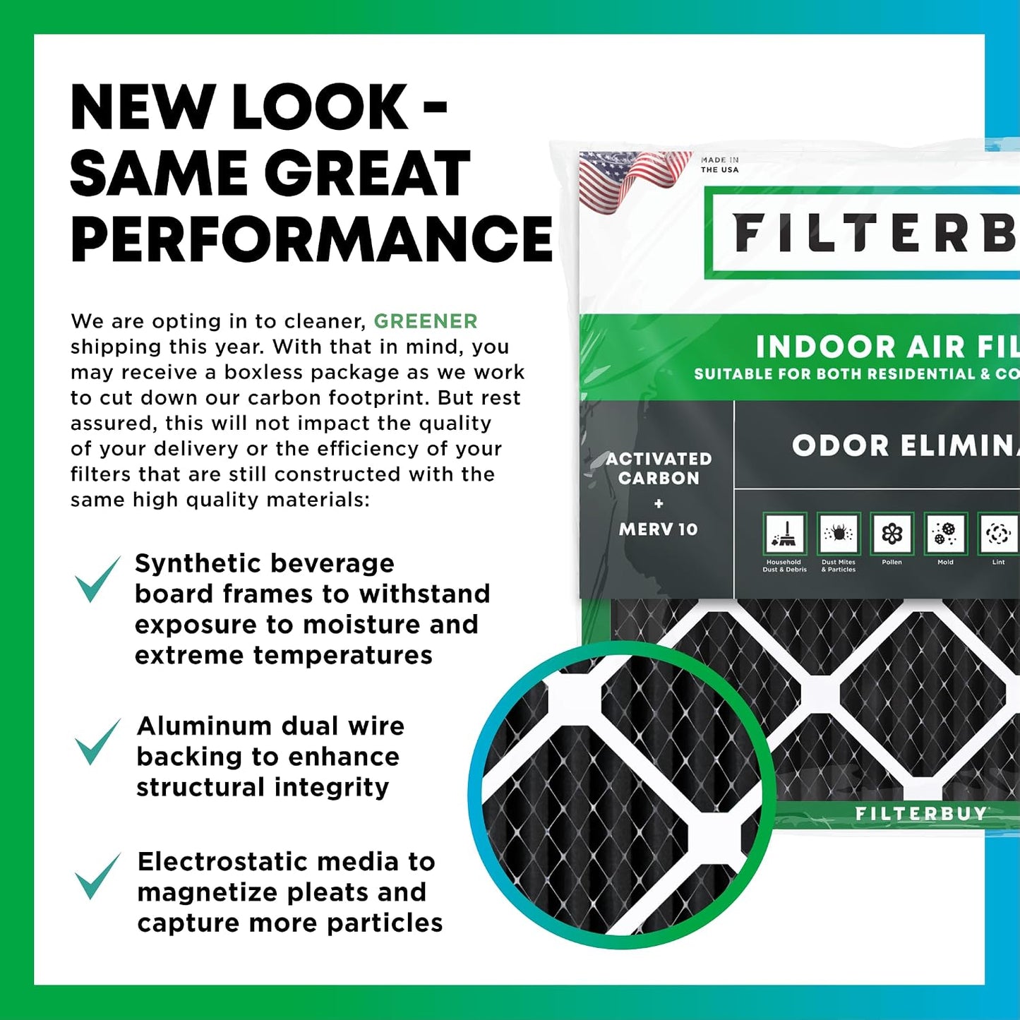 Filtro aire MERV 8 con carbón activado pack 2 HVAC AC