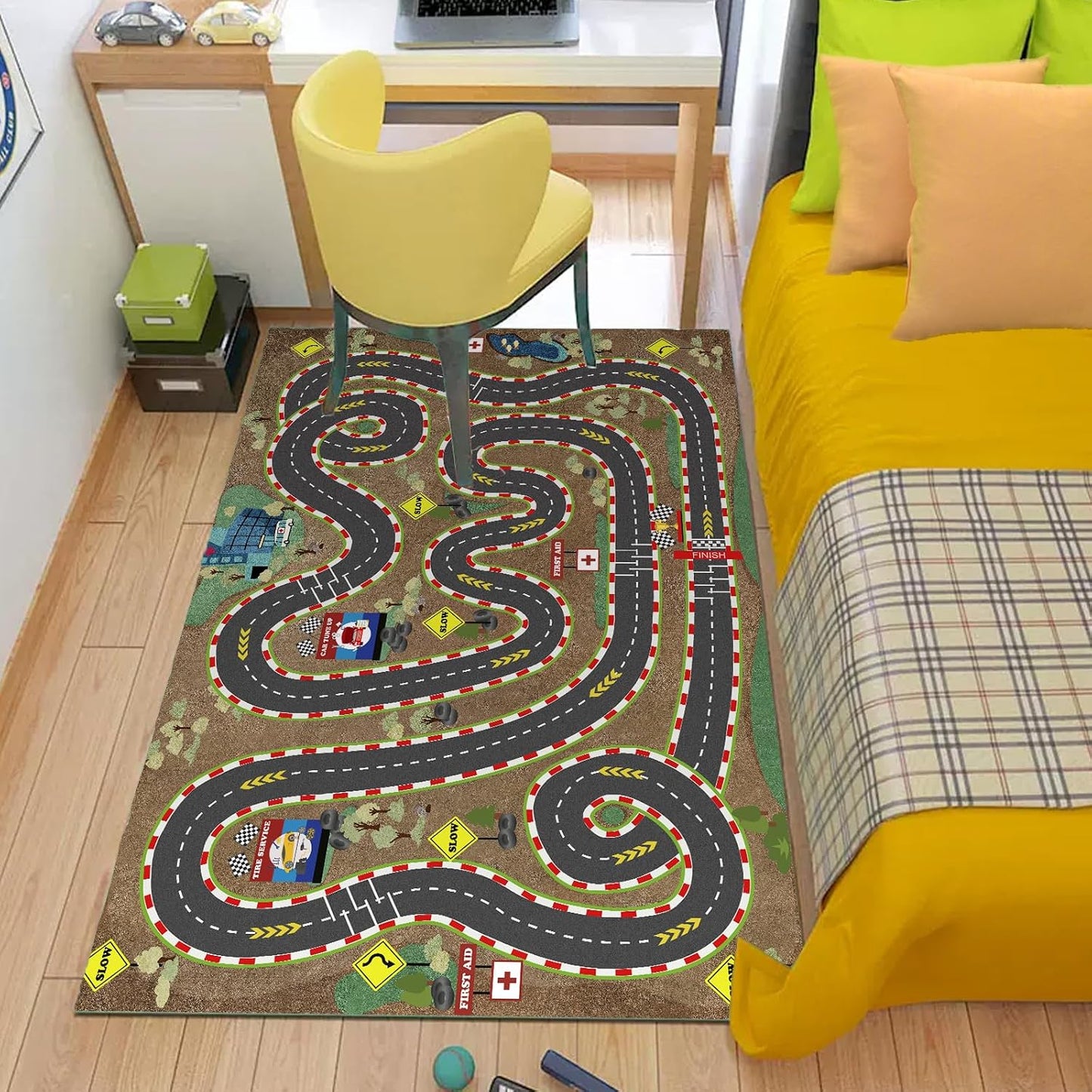 Alfombra coche para niños mapa ciudad divertido