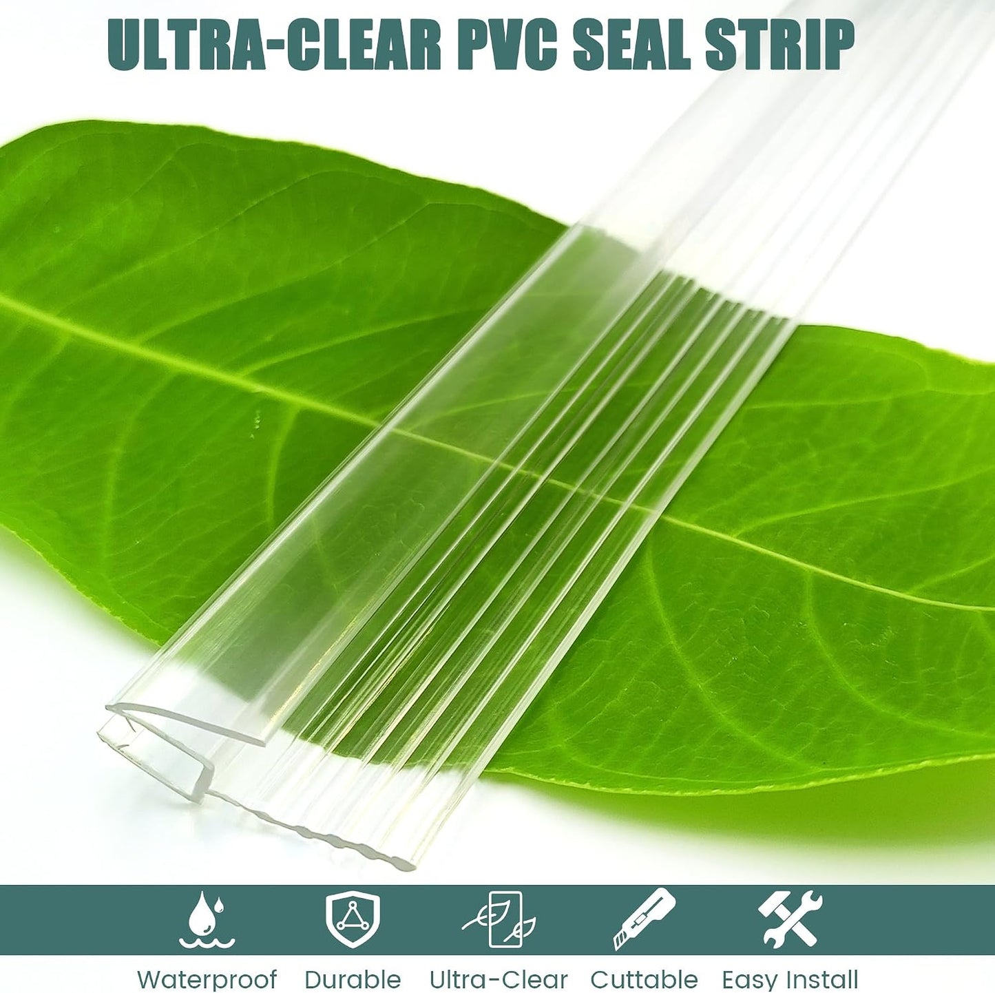 Sello puerta ducha PVC transparente 1/4x39 pulg 2 pzas