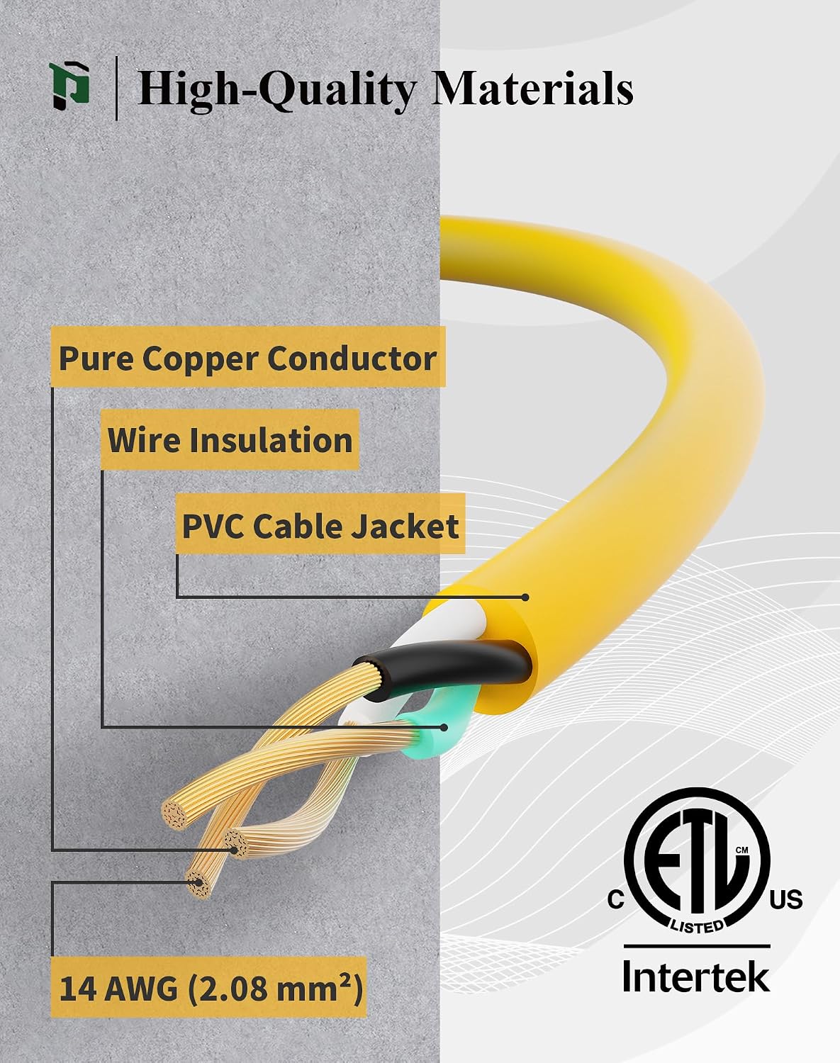 Cable extensión exterior 10ft 3 salidas 15a amarillo