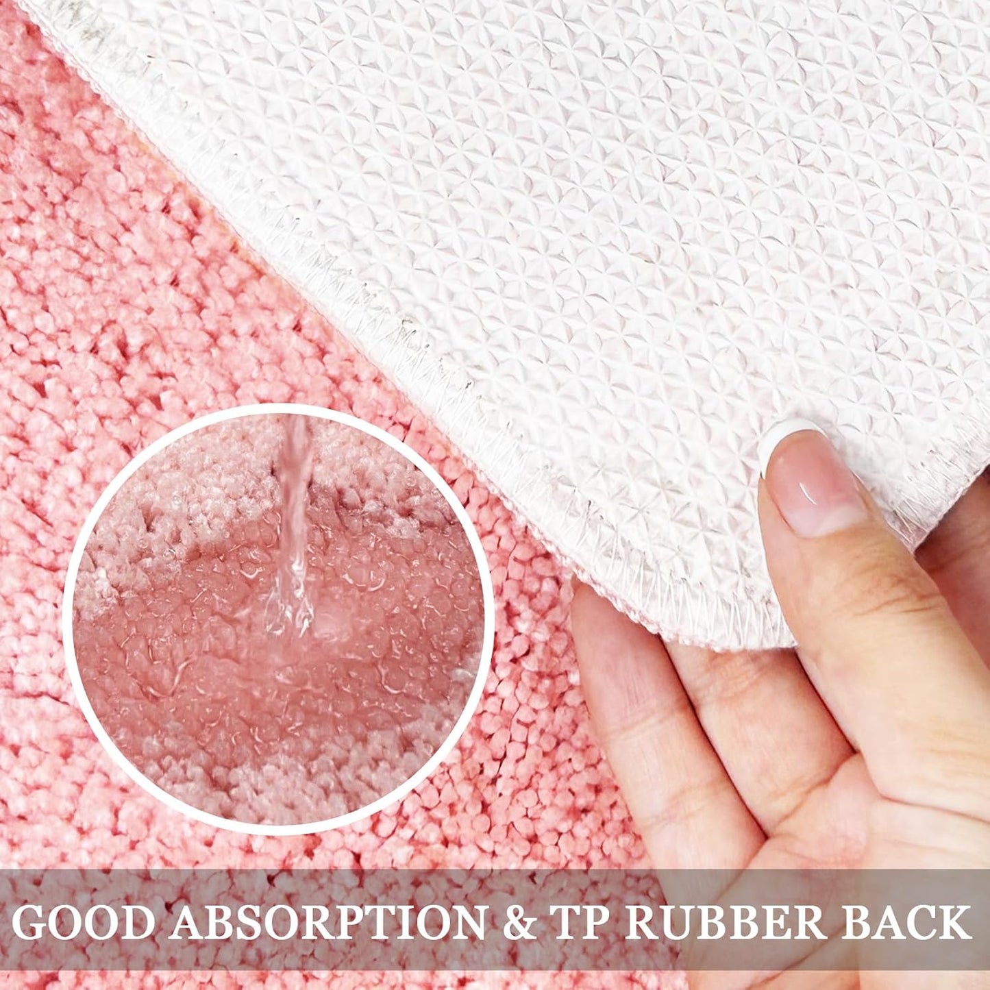 Alfombras baño antideslizantes color rosa 20x32