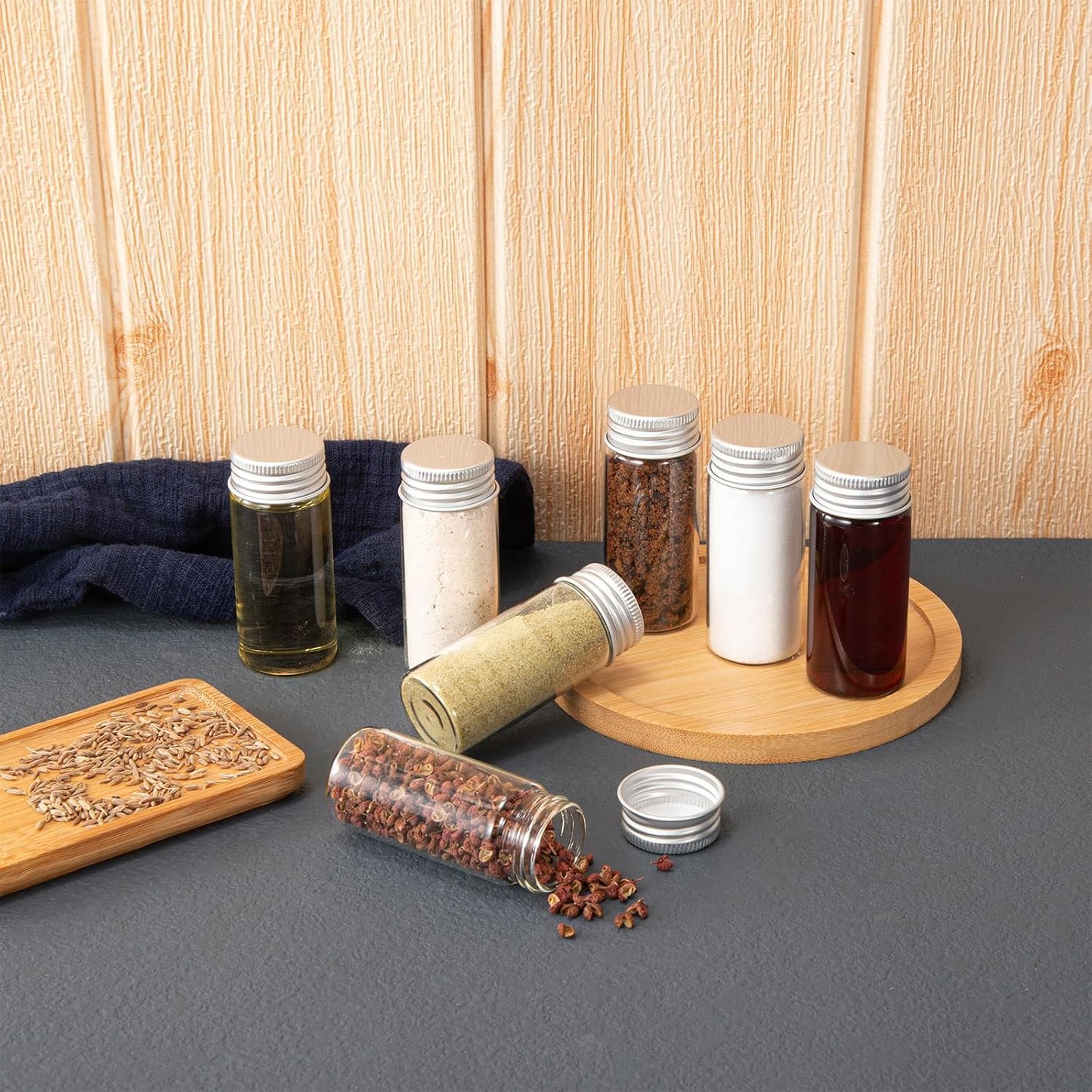 30 Pzas Botellas Vidrio 30ml con Tapa Aluminio