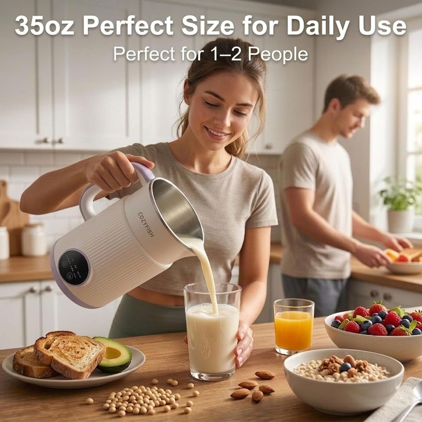 Máquina leche nuez 35oz compacta con 12 cuchillas