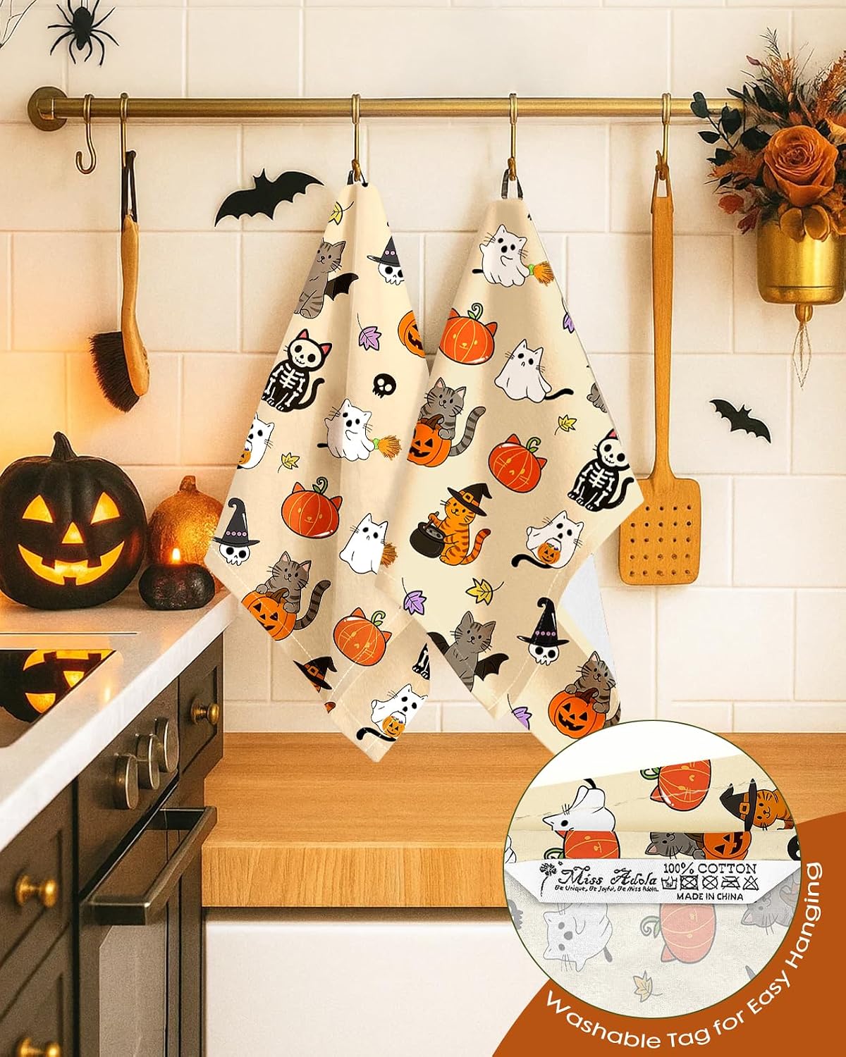 Set 2 Toallas Cocina con Saco Harina 18x26pulg Reutilizables