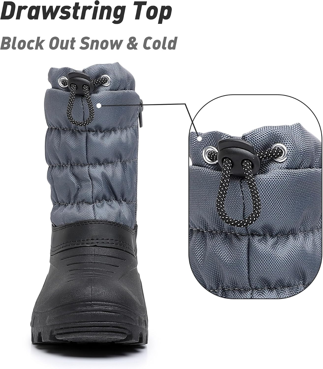 Botas nieve niños cálidas resistentes agua con cremallera