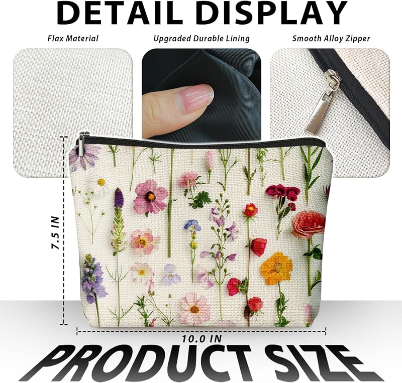 Bolsa maquillaje floral para mujer y adolescente