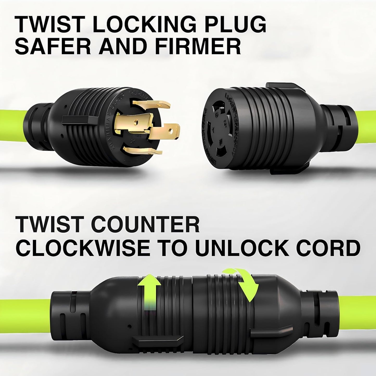 Cable extensión generador 50ft 30A 125V calibre 10/3 STW