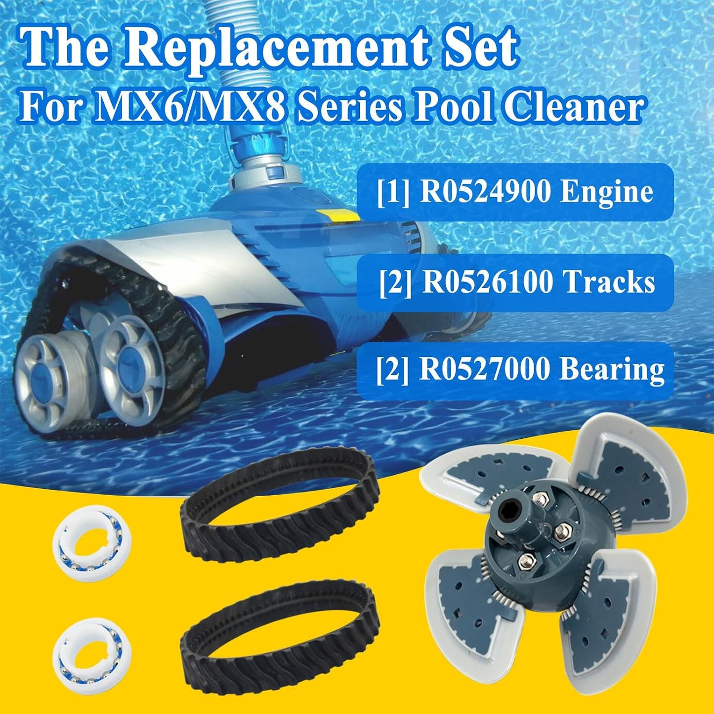 Kit completo para limpiador piscina MX6 y MX8 Serie