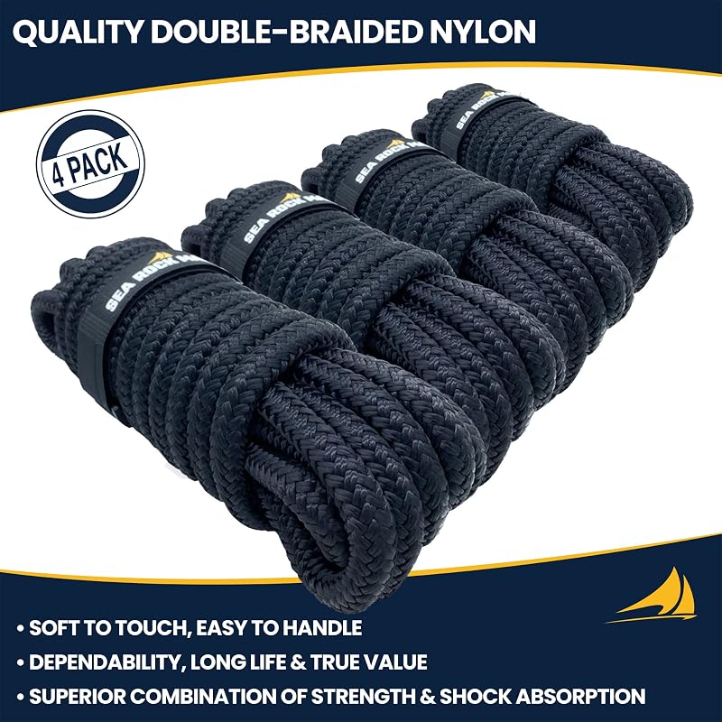 Líneas muelle nailon trenzado doble 12" ojales lazos barcos
