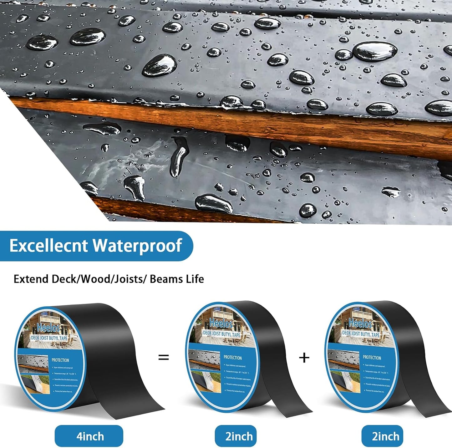 Cinta butilo cubierta 4x128cm pack 50 impermeable