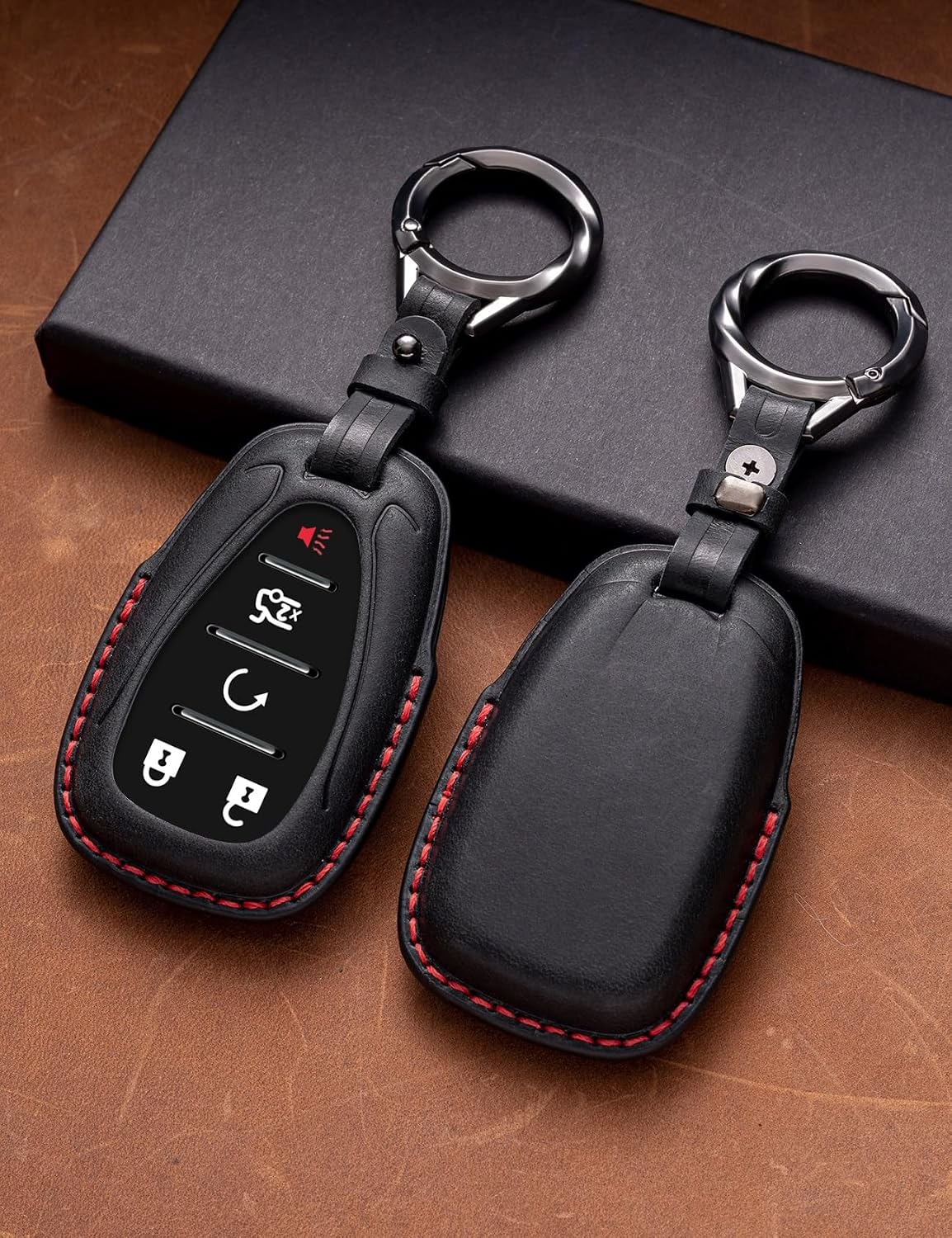 Funda llavero cuero para Chevy Malibu Camaro Negro