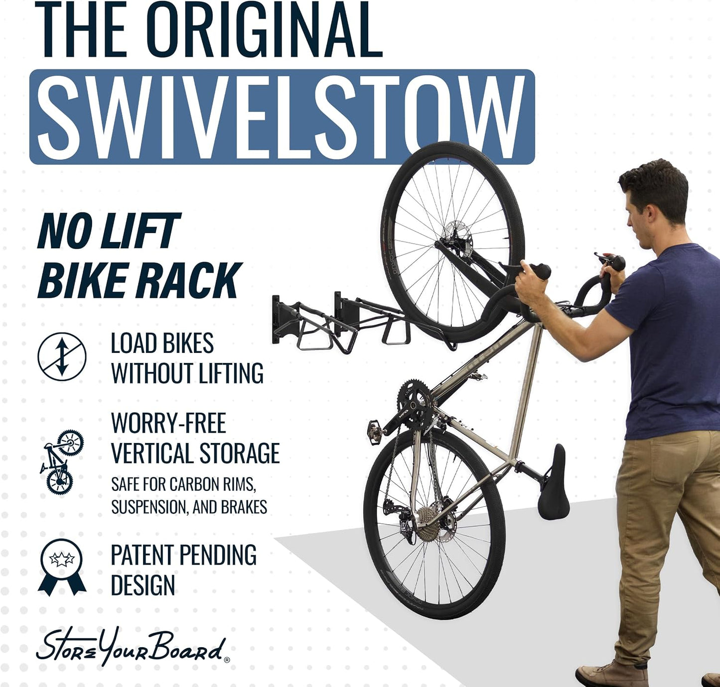 Soporte pared bicicleta carretera y grava resistente