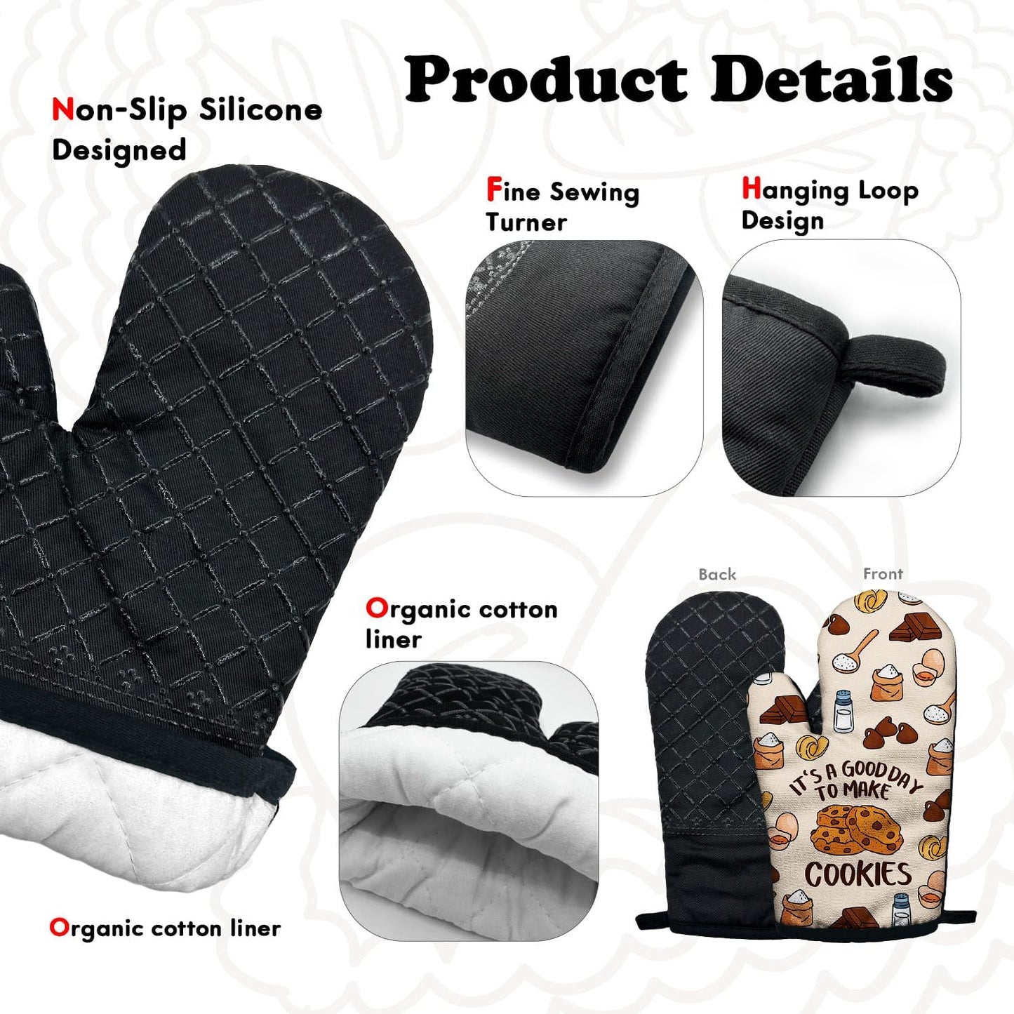 Guantes cocina silicona antideslizante juego 2