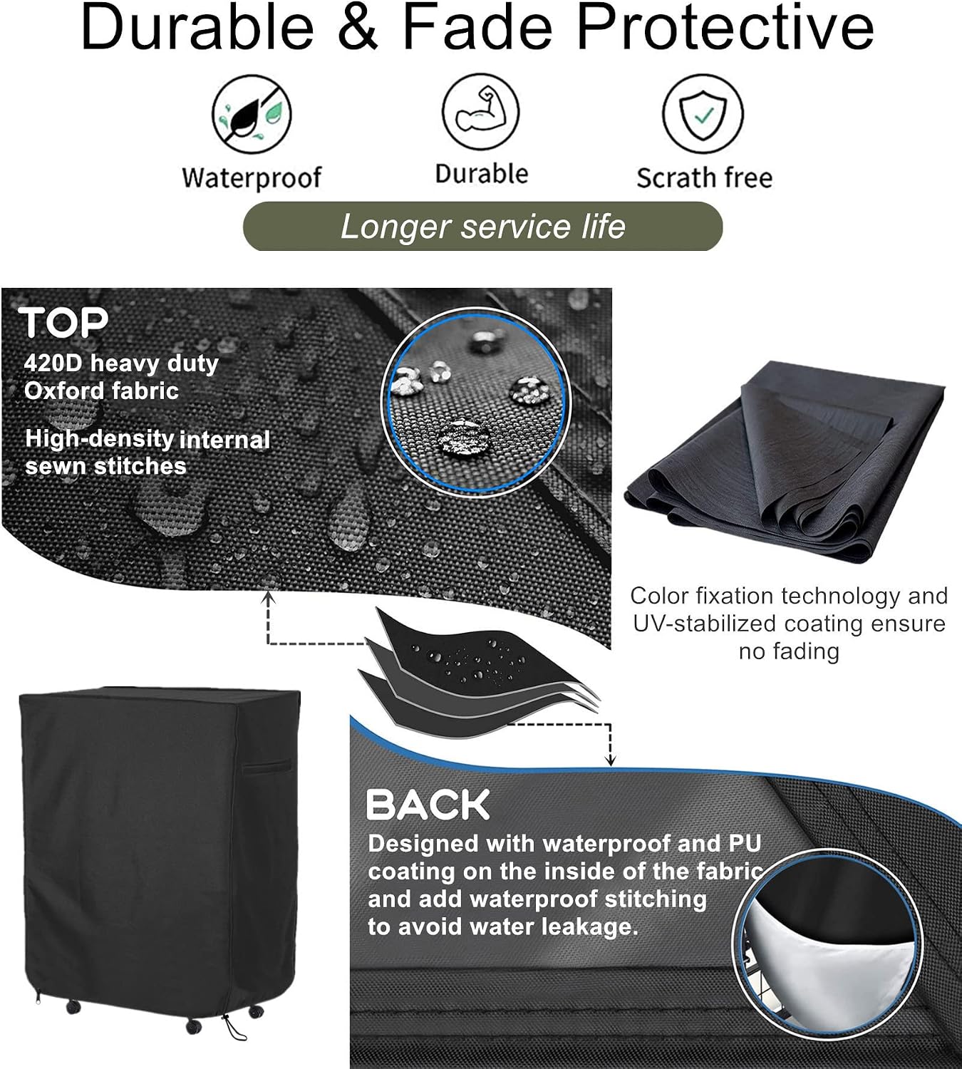 Funda cama plegable 33" impermeable con cremallera metal