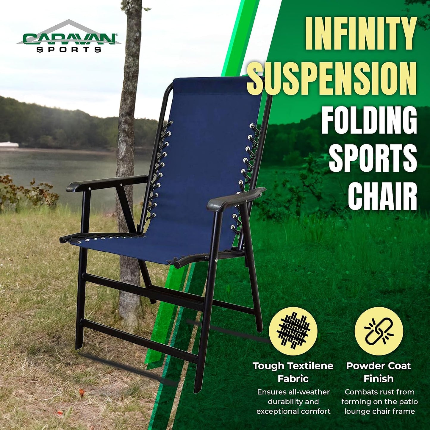 Silla suspensión plegable Sports gris azul