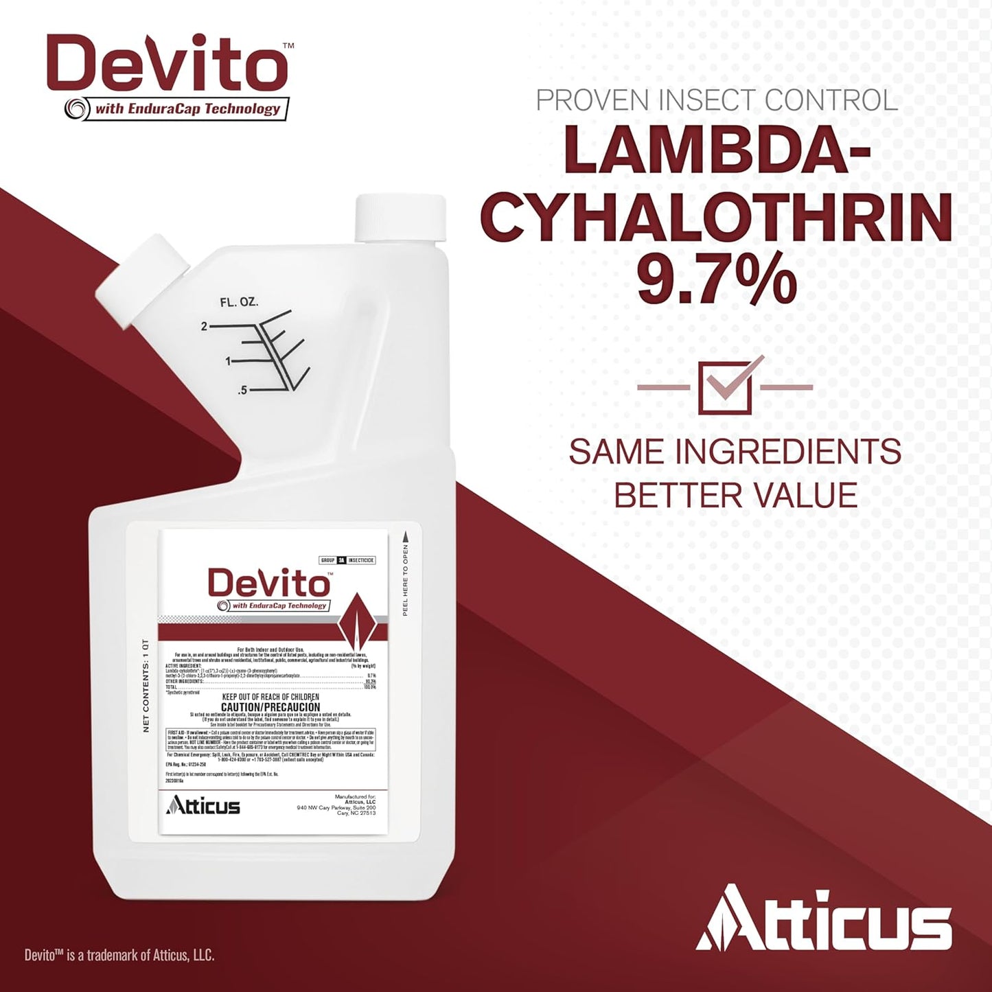 Insecticida Lambda-cihalotrina 9.7% 32oz interiores exteriores