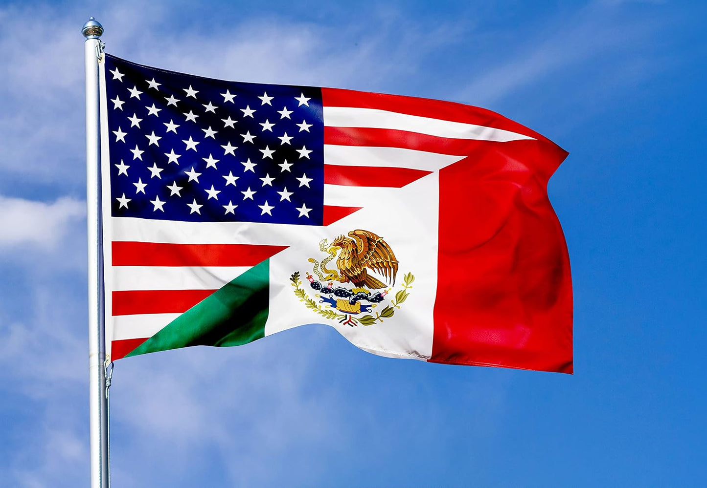 Bandera doble cara México EE.UU. 3x5ft para interiores