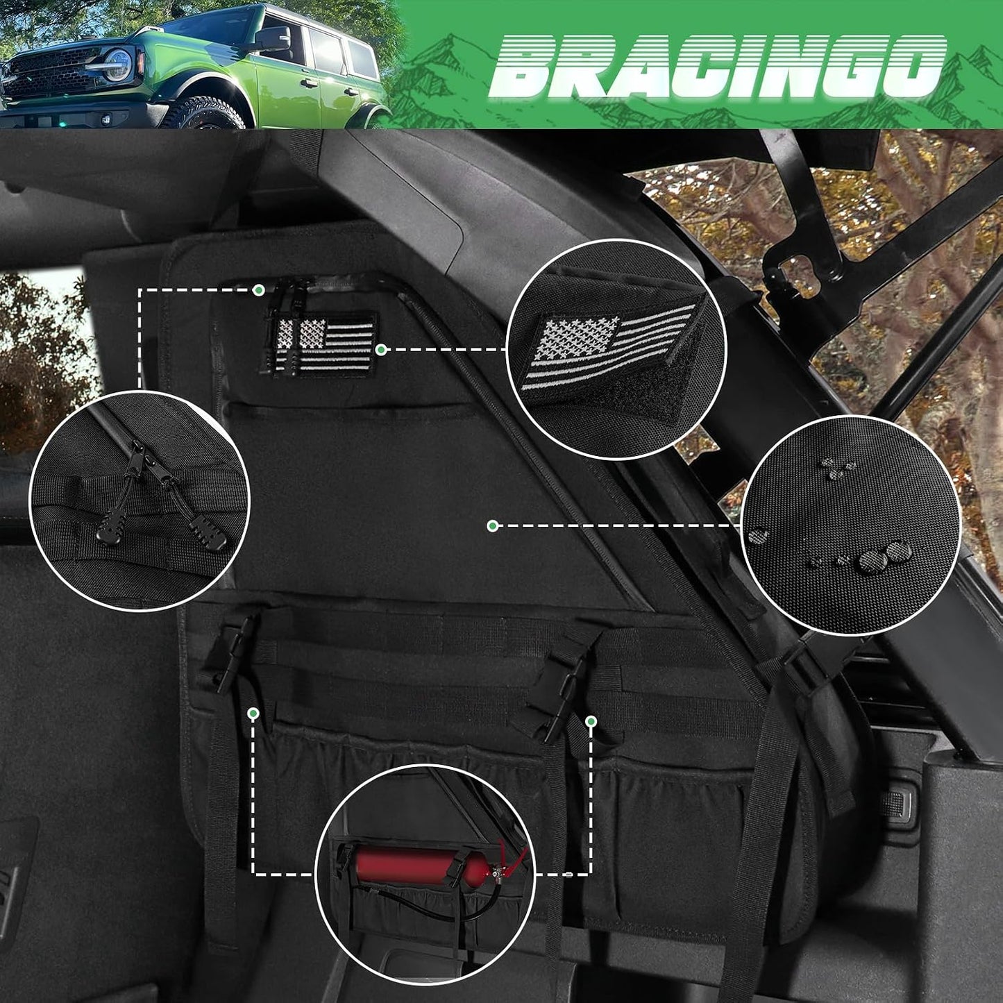 Bolsa almacenamiento barra enrollable compat Ford Bronco