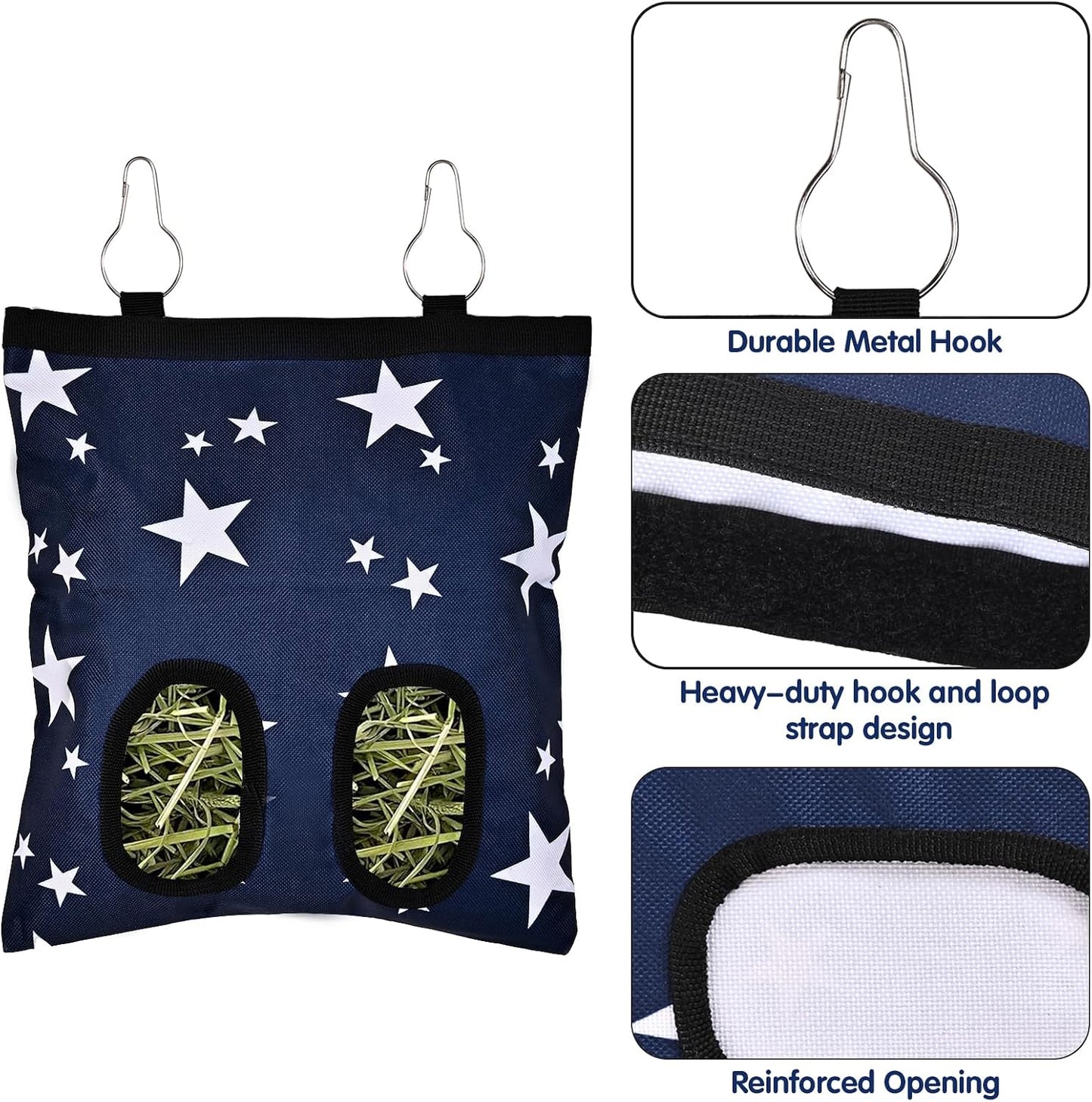 Bolsa alimentadora heno 2 agujeros tela oxford 600d para conejos
