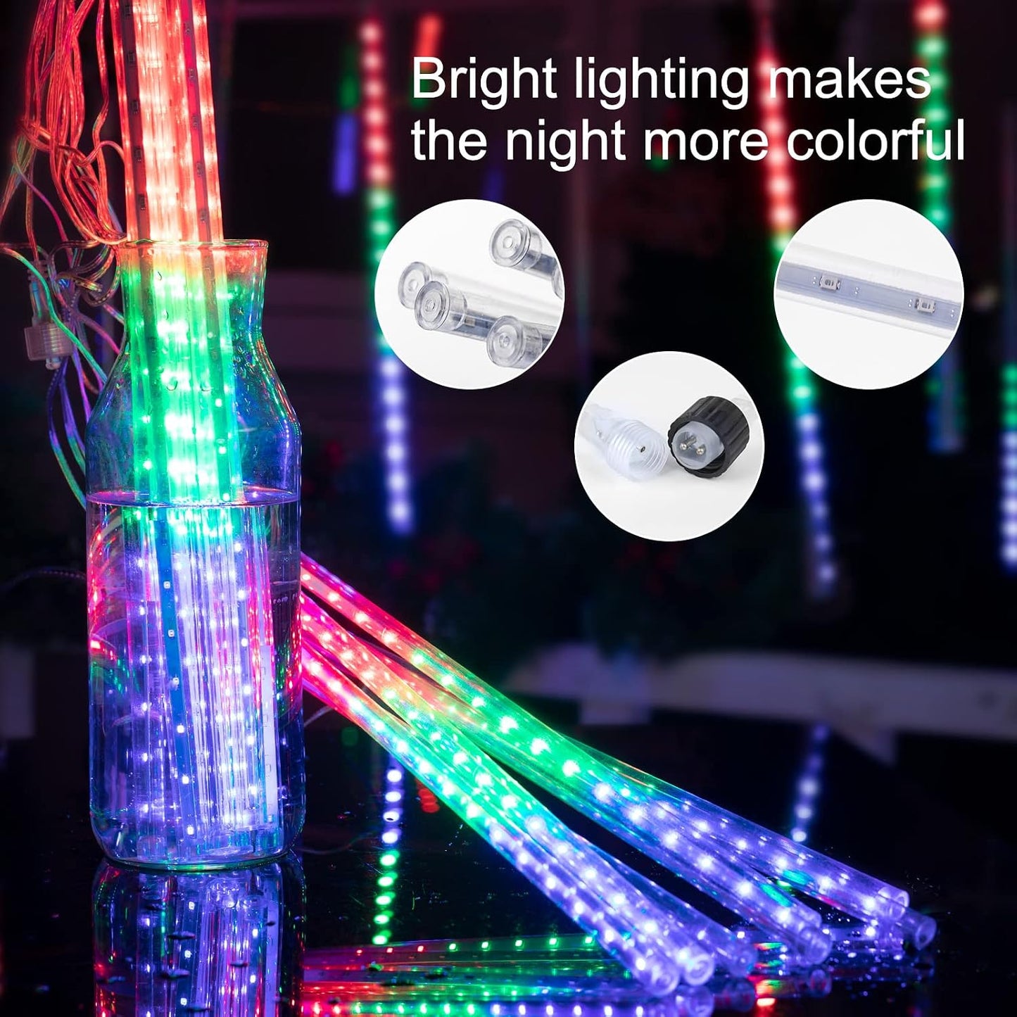 Luces meteoritos impermeables 16pulg 360 LED multicolor