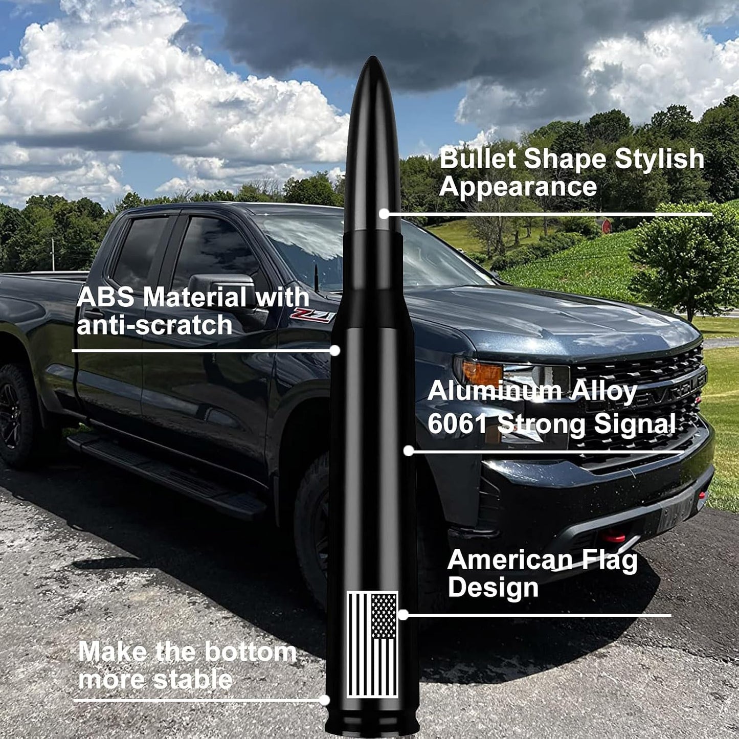 Antena bala bandera americana Ford F150 F250 Raptor