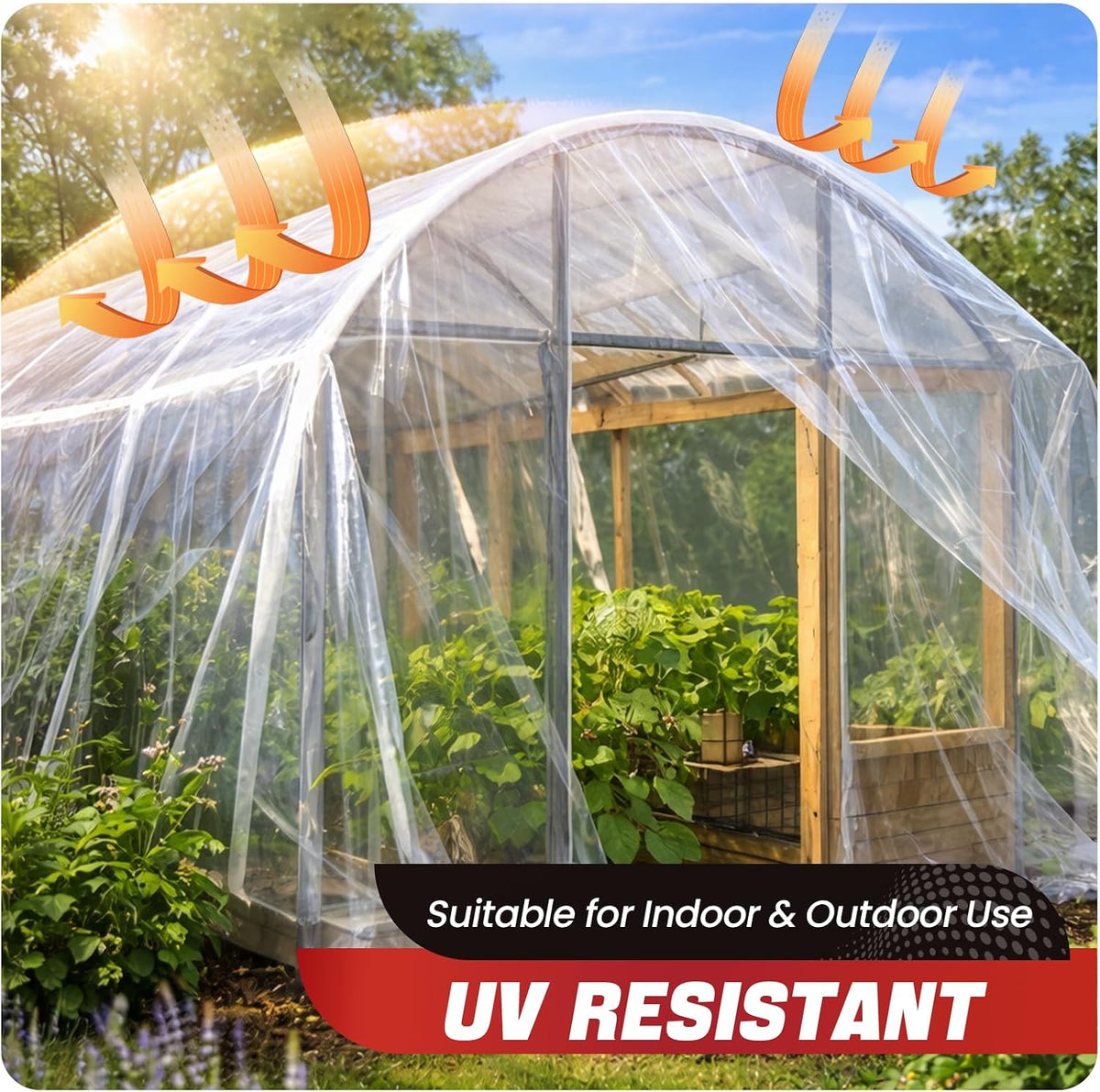 Lámina plástico transparente 5x100pies resistente UV