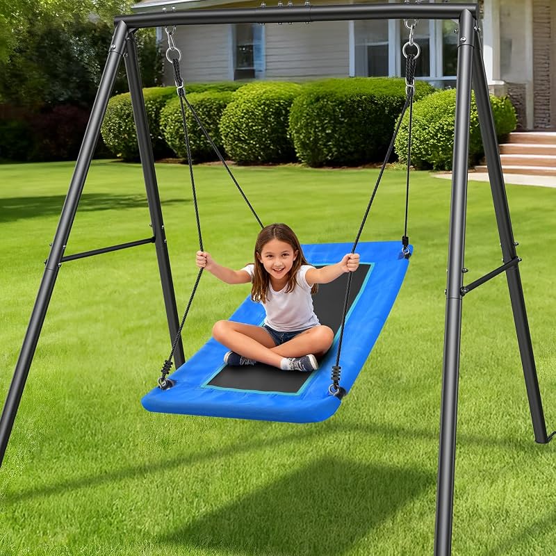 Columpio platillo 60pulg soporte metal resistente para patio