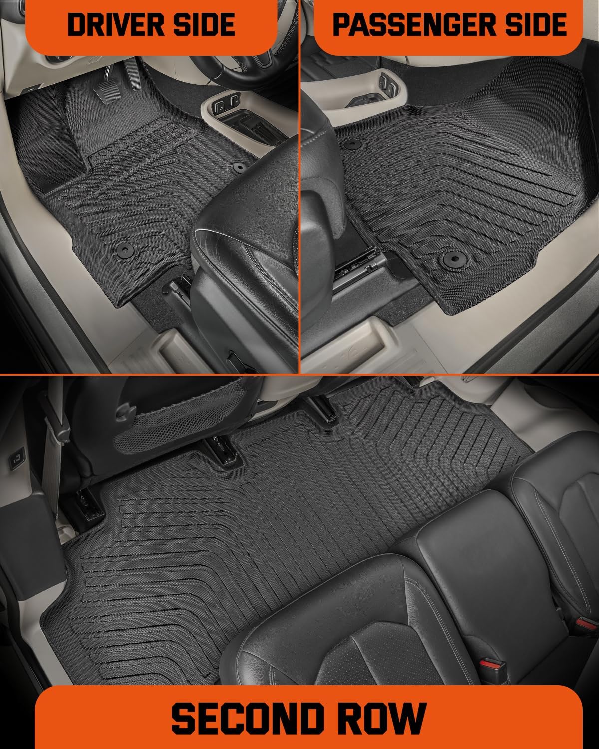 Alfombras TPE para Chrysler Pacifica y Voyager 2017-2026