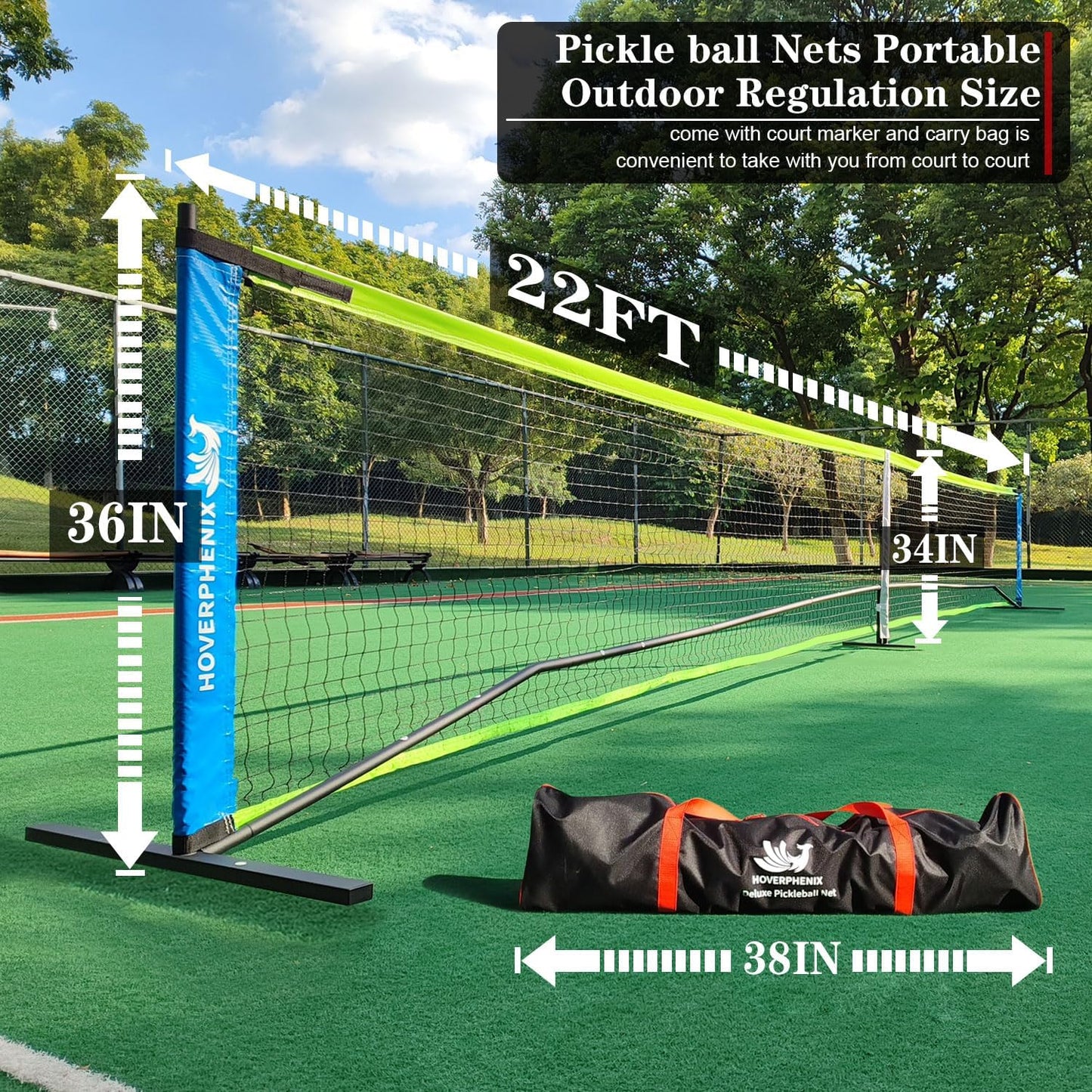 Red pickleball 22ft acero inox resistente