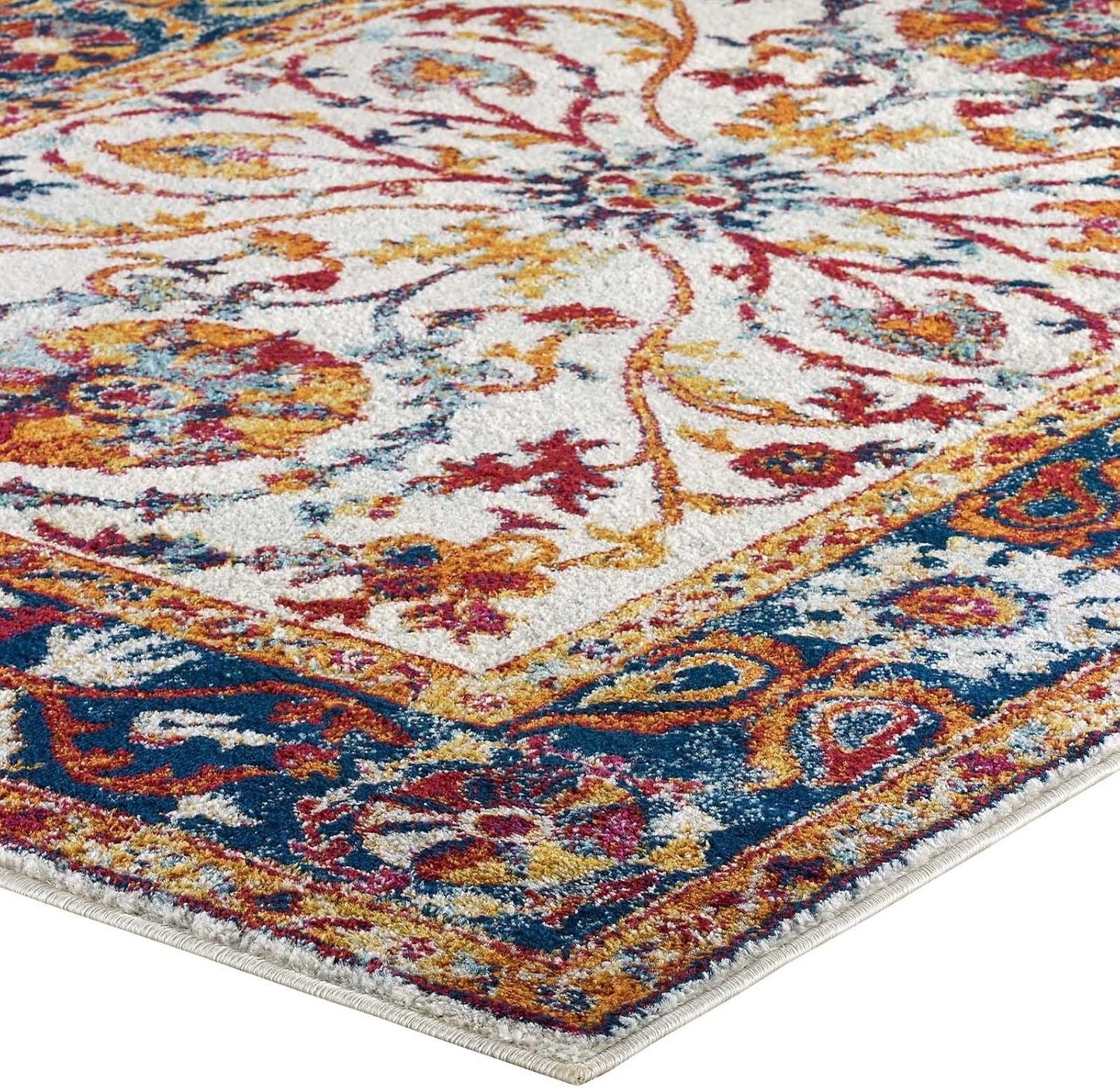 Alfombra medallón persa envejecida 8x10ft multicolor