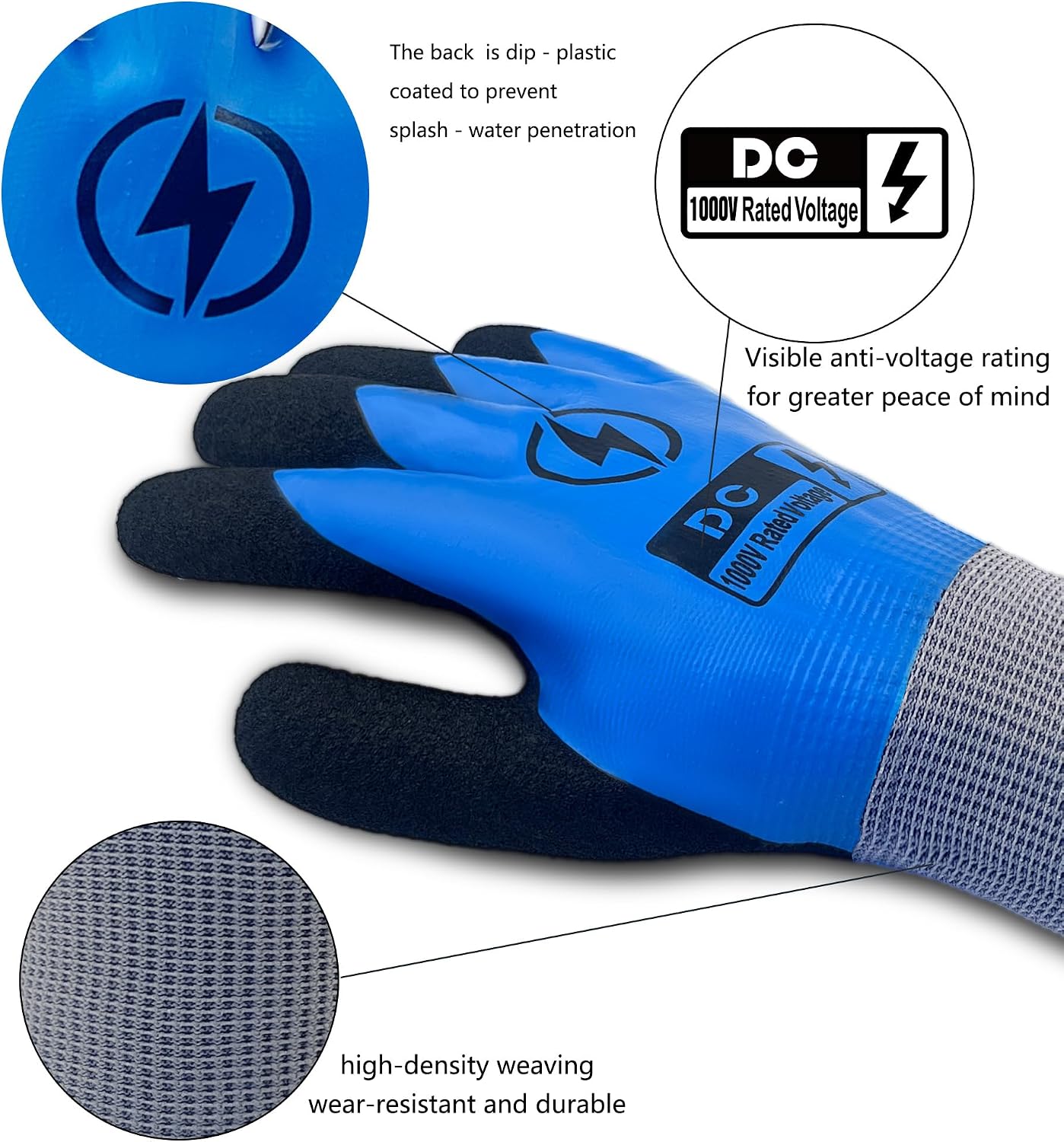 Guantes electricista aislados 1000V antiderrap