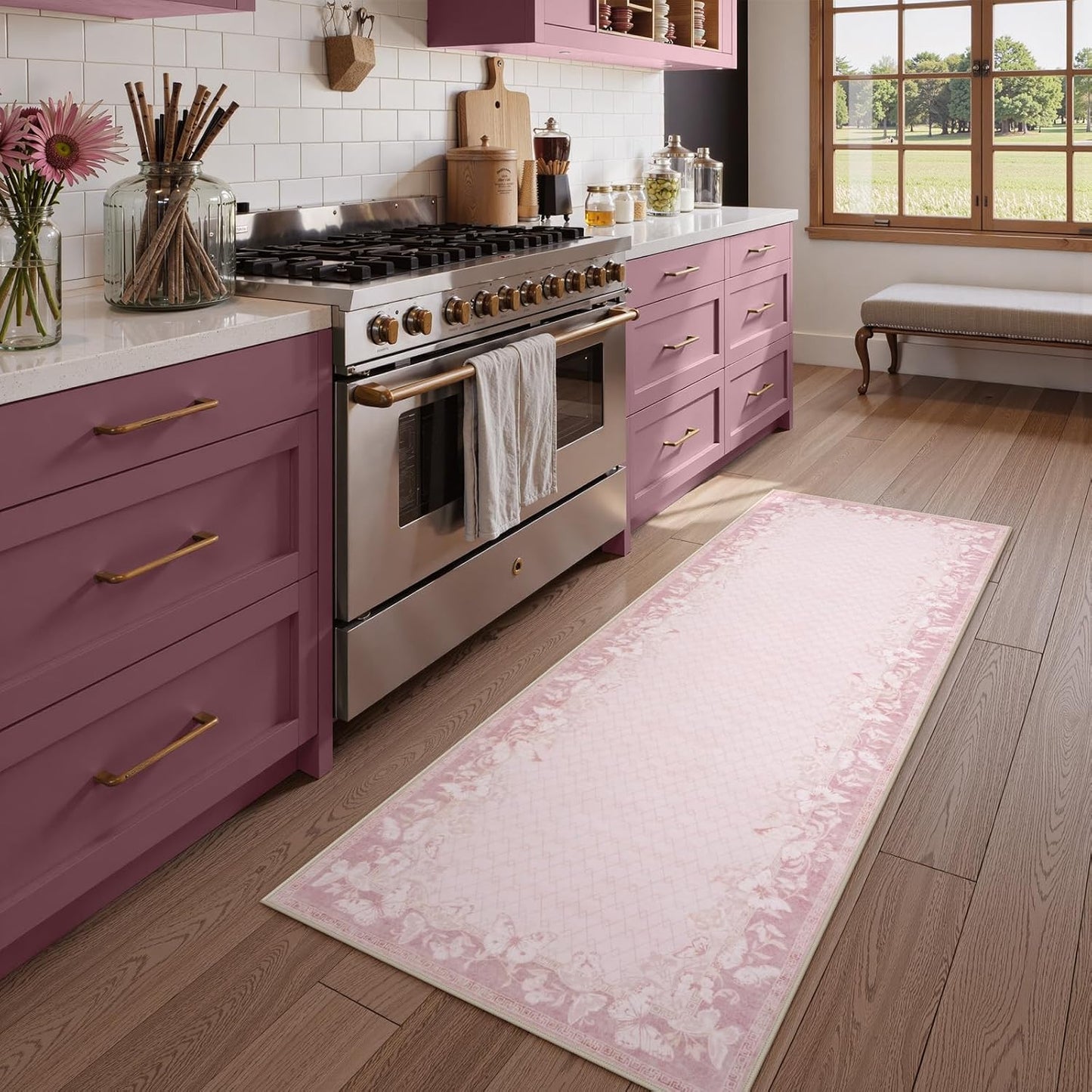 Alfombra pasillo antiderrap 2x6 lavable pelo suave