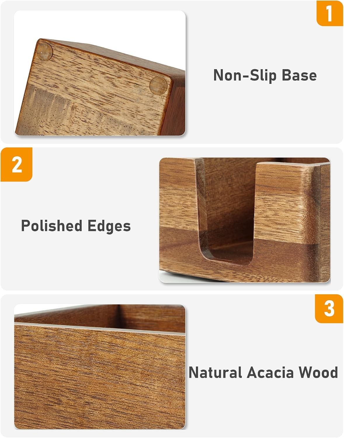 Soporte notas adhesivas madera acacia escritorio