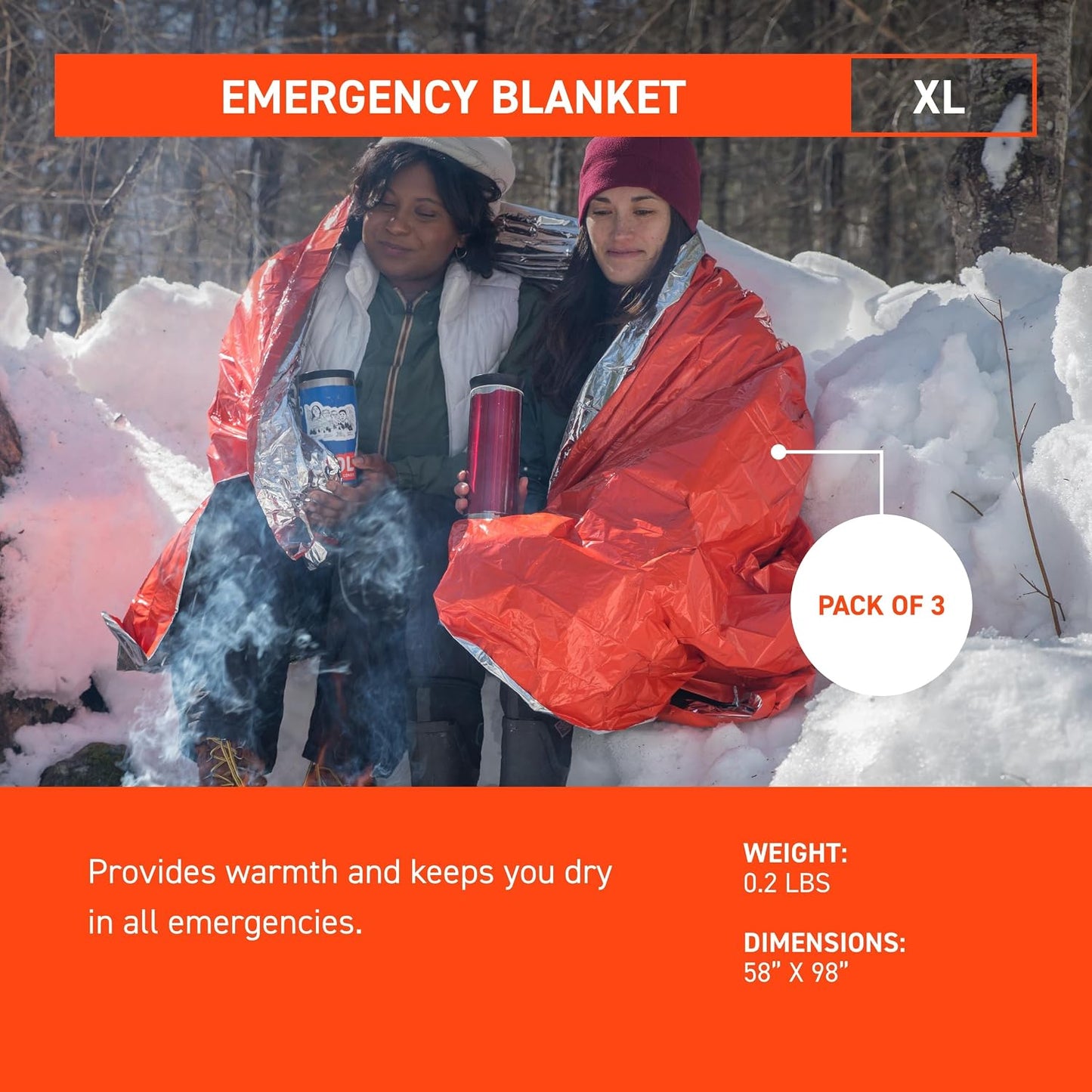 Manta emergencia 90 reflectante 58x98 impermeable