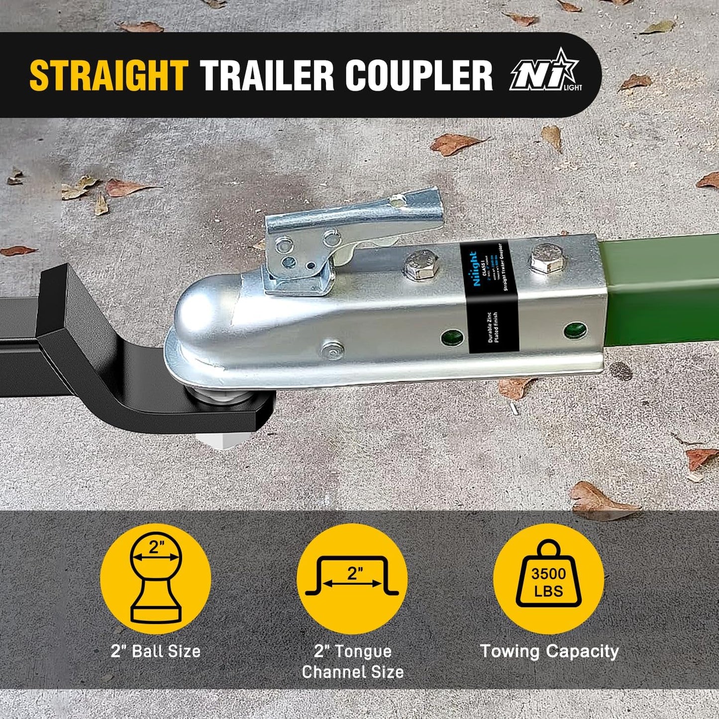 Acoplador remolque 2" con pestillo cadena 3500lb