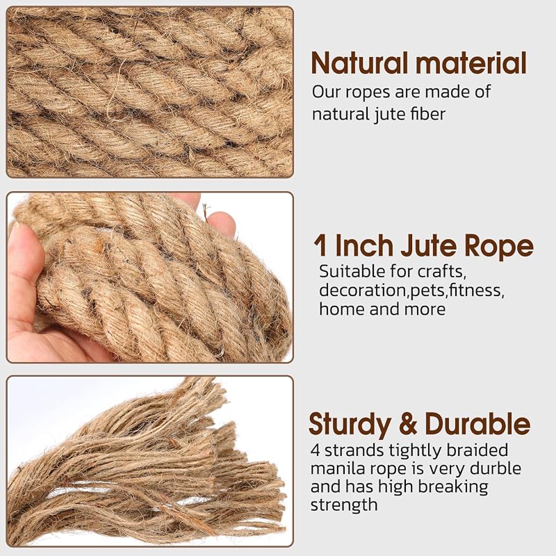 Cuerda yute 1pulg x100ft gruesa para cama oscilante