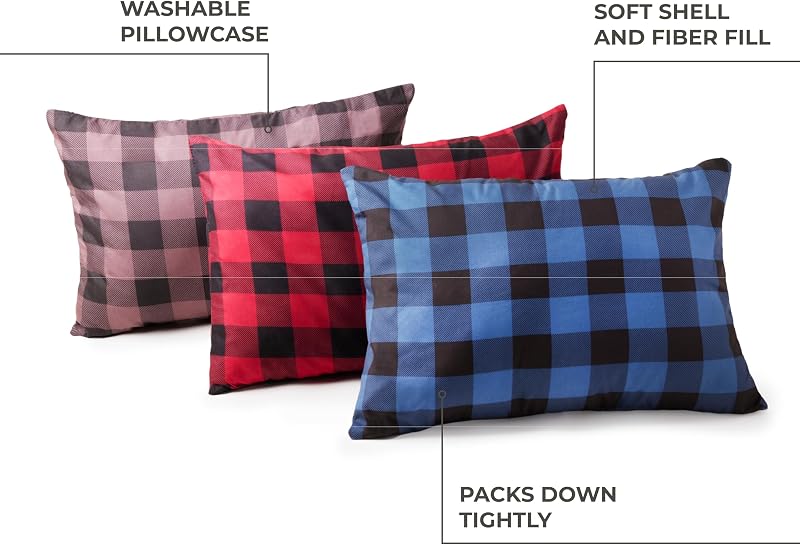 Almohada campamento lavable cuadros zorro